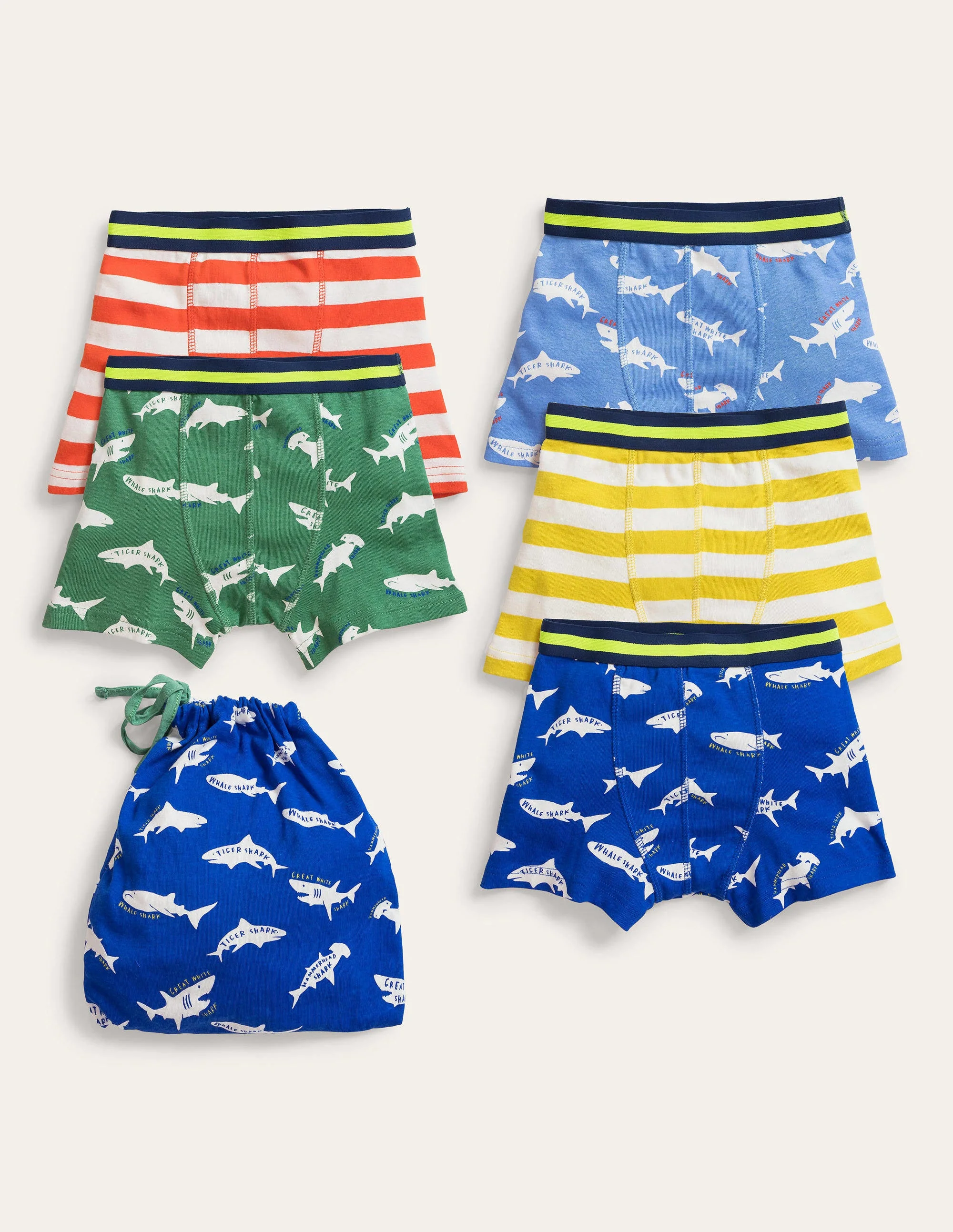 Boxershorts im 5er-Pack-Bunt, Hai