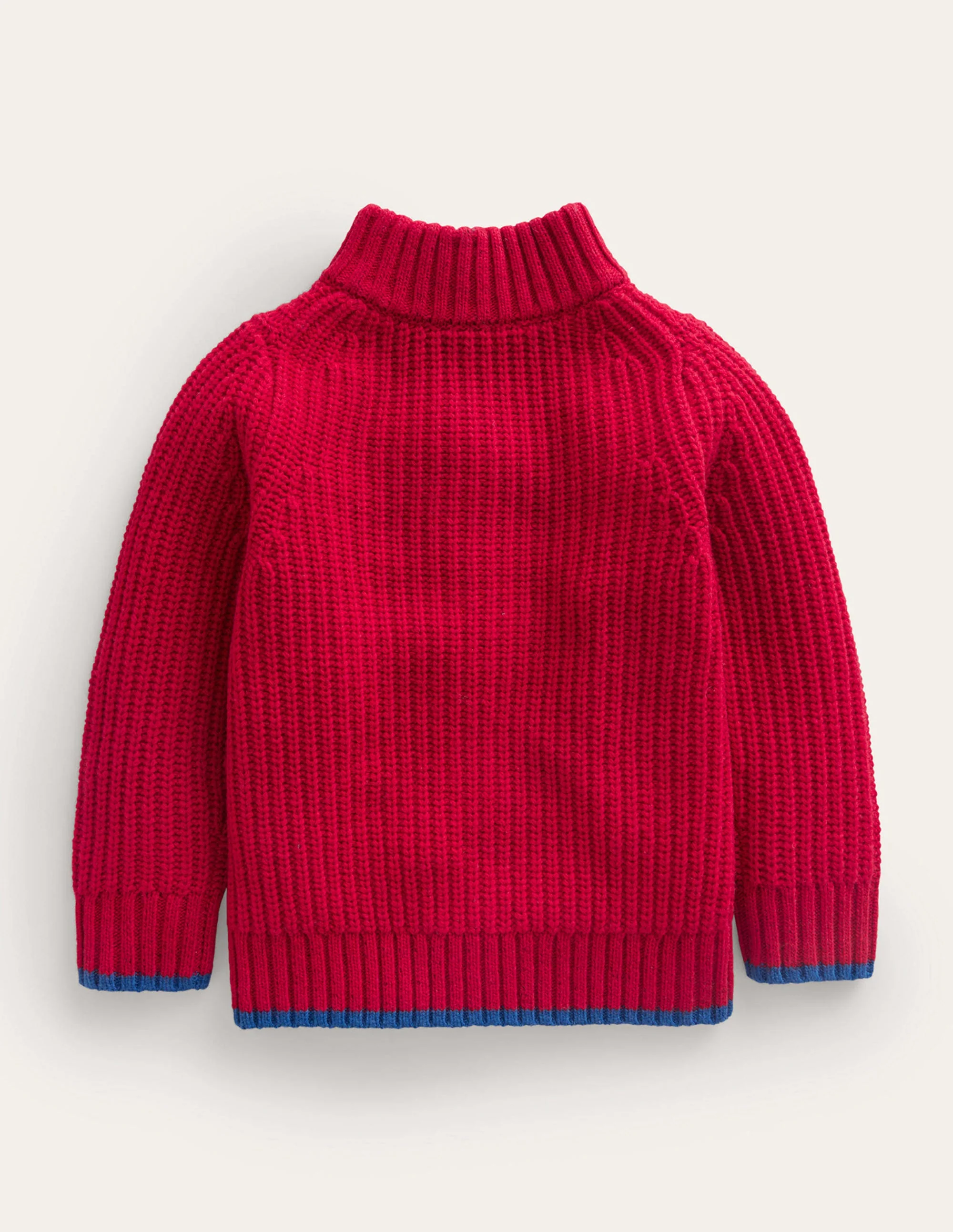 Breiter Pullover mit Halbreißverschluss-Rot - Image 2