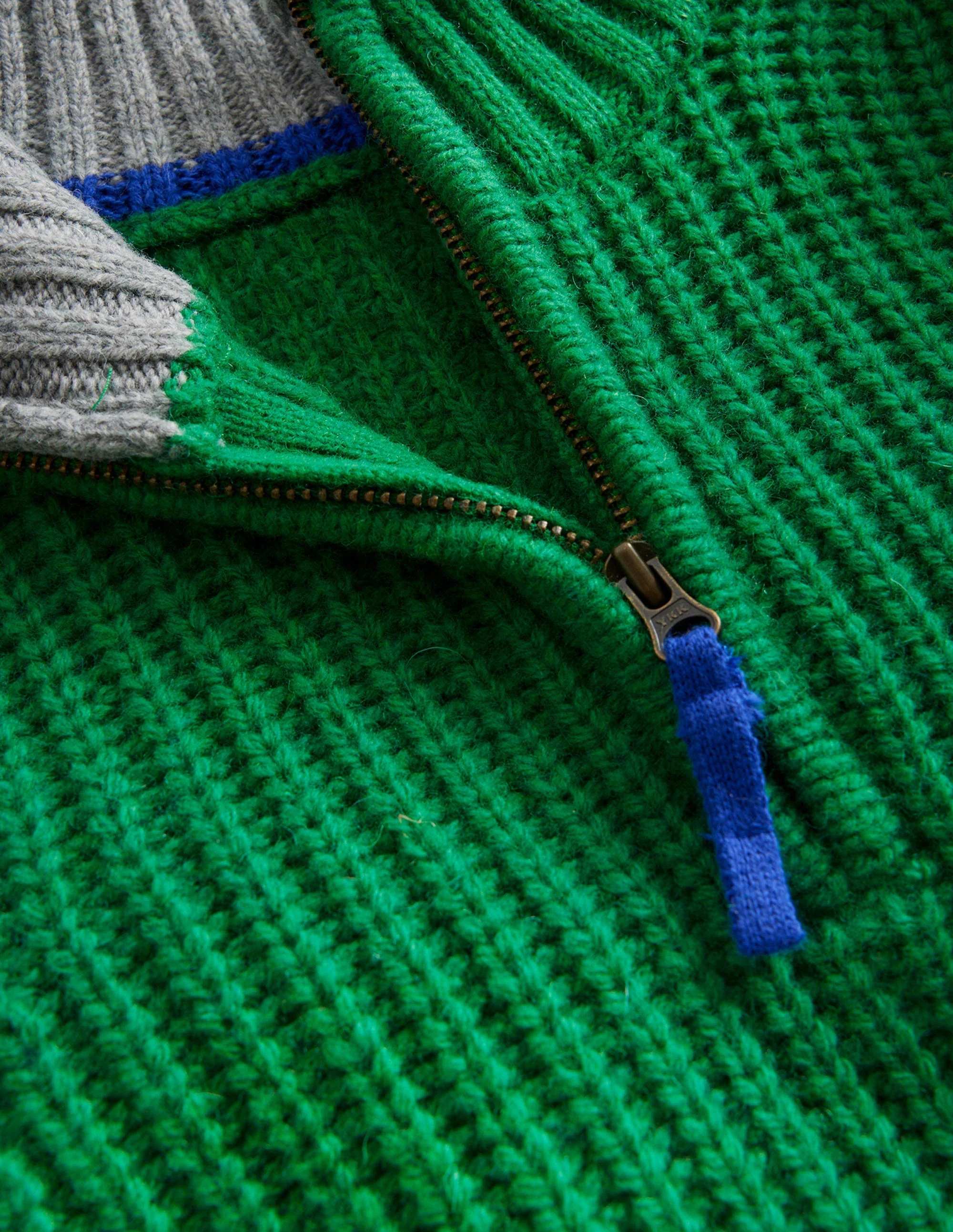 Breiter Pullover mit Halbreißverschluss-Tiefgrün - Image 3