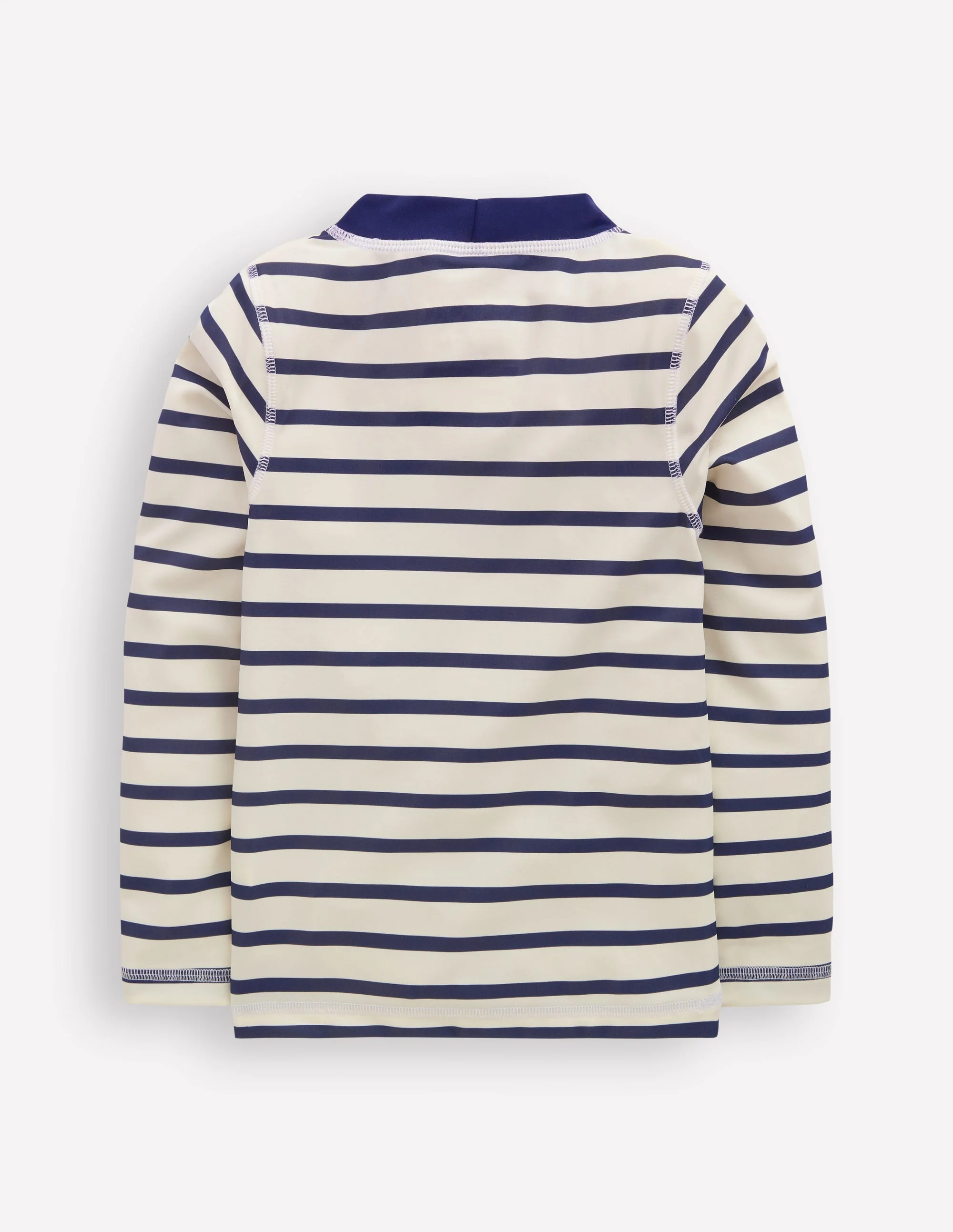 Breton-Badeshirt mit Sonnenschutz-Schuluniform-Marineblau/Naturweiß Gestreift - Image 2