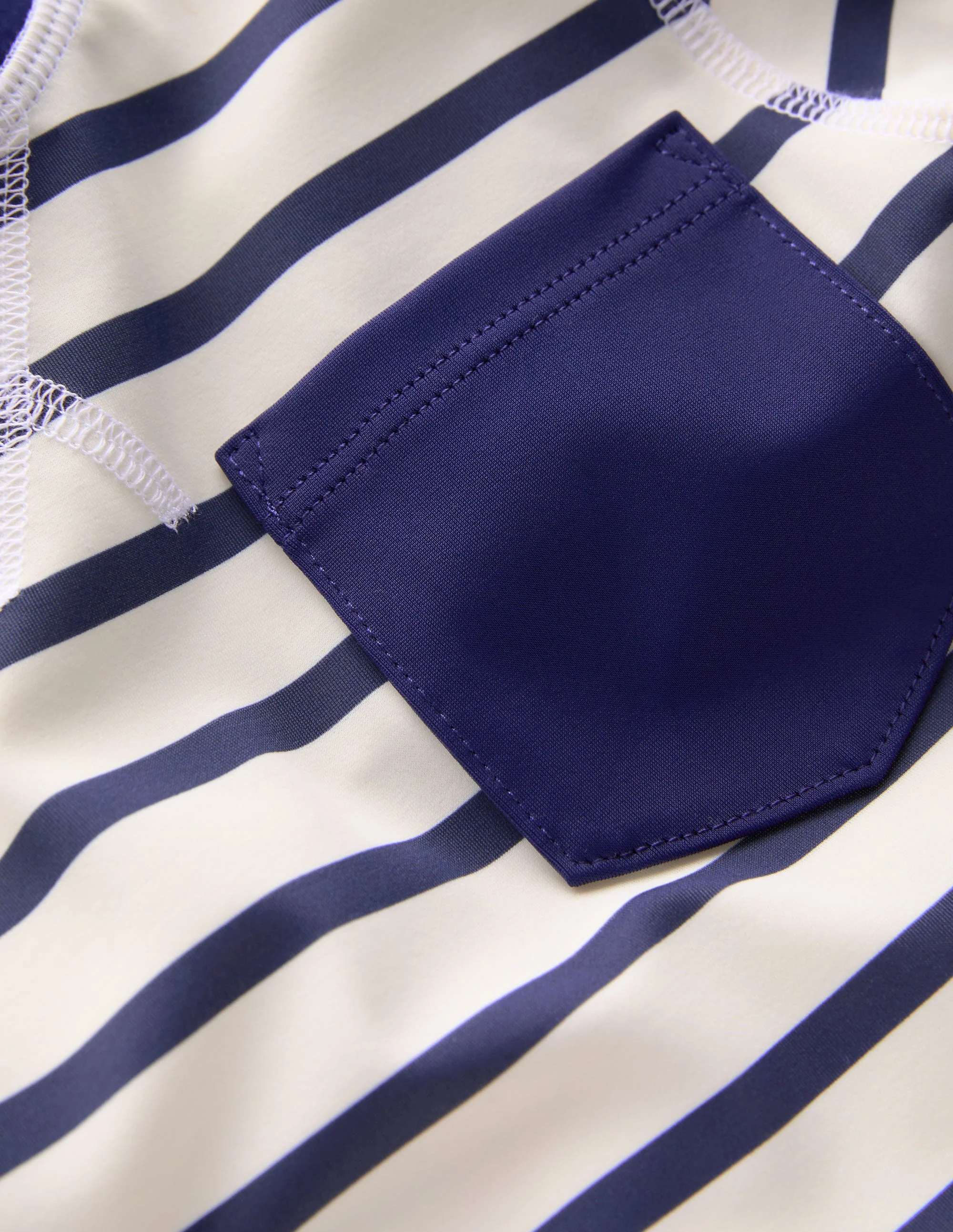 Breton-Badeshirt mit Sonnenschutz-Schuluniform-Marineblau/Naturweiß Gestreift - Image 3