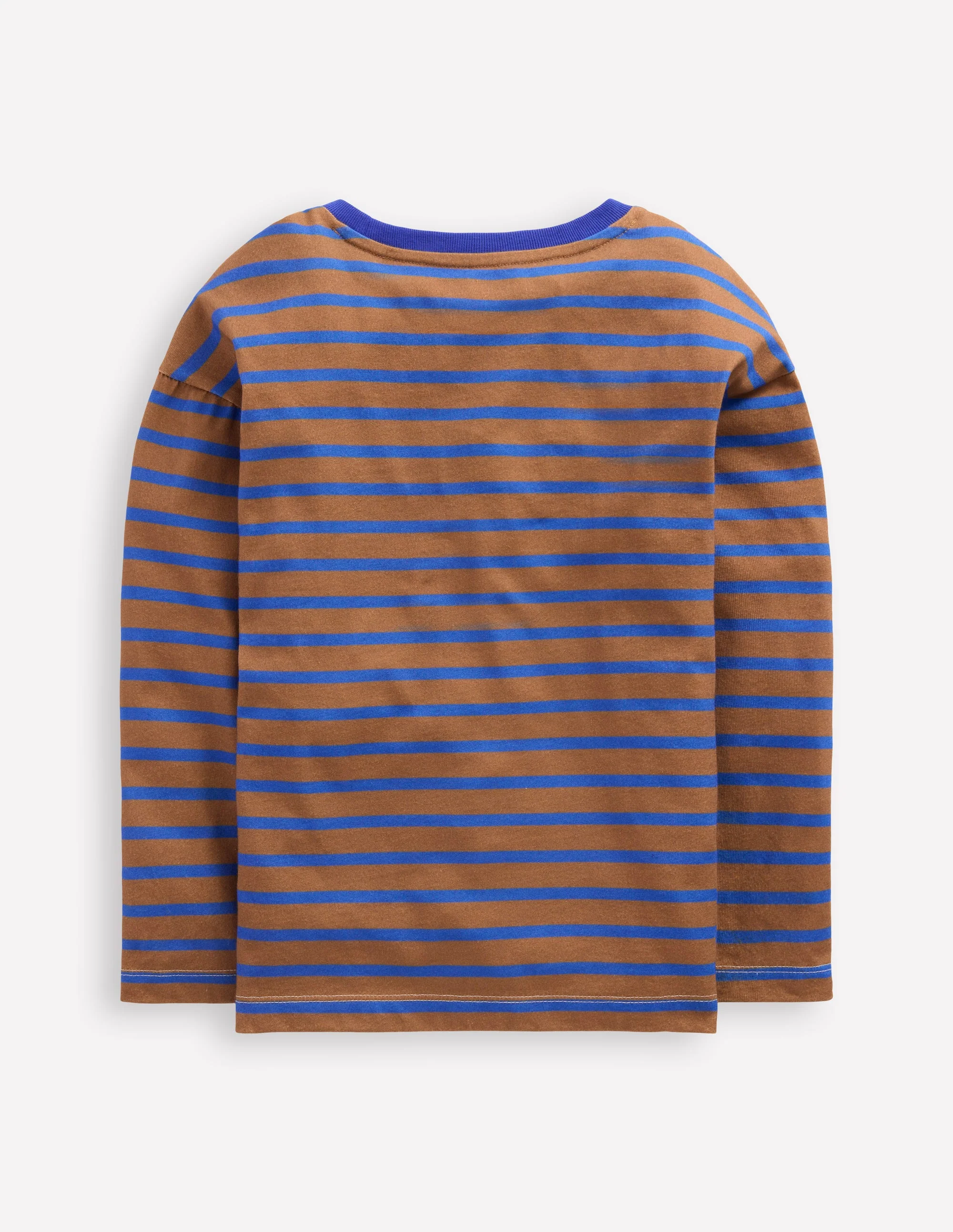 Breton-T-Shirt-Cognac/Leuchtendes Blau - Image 2