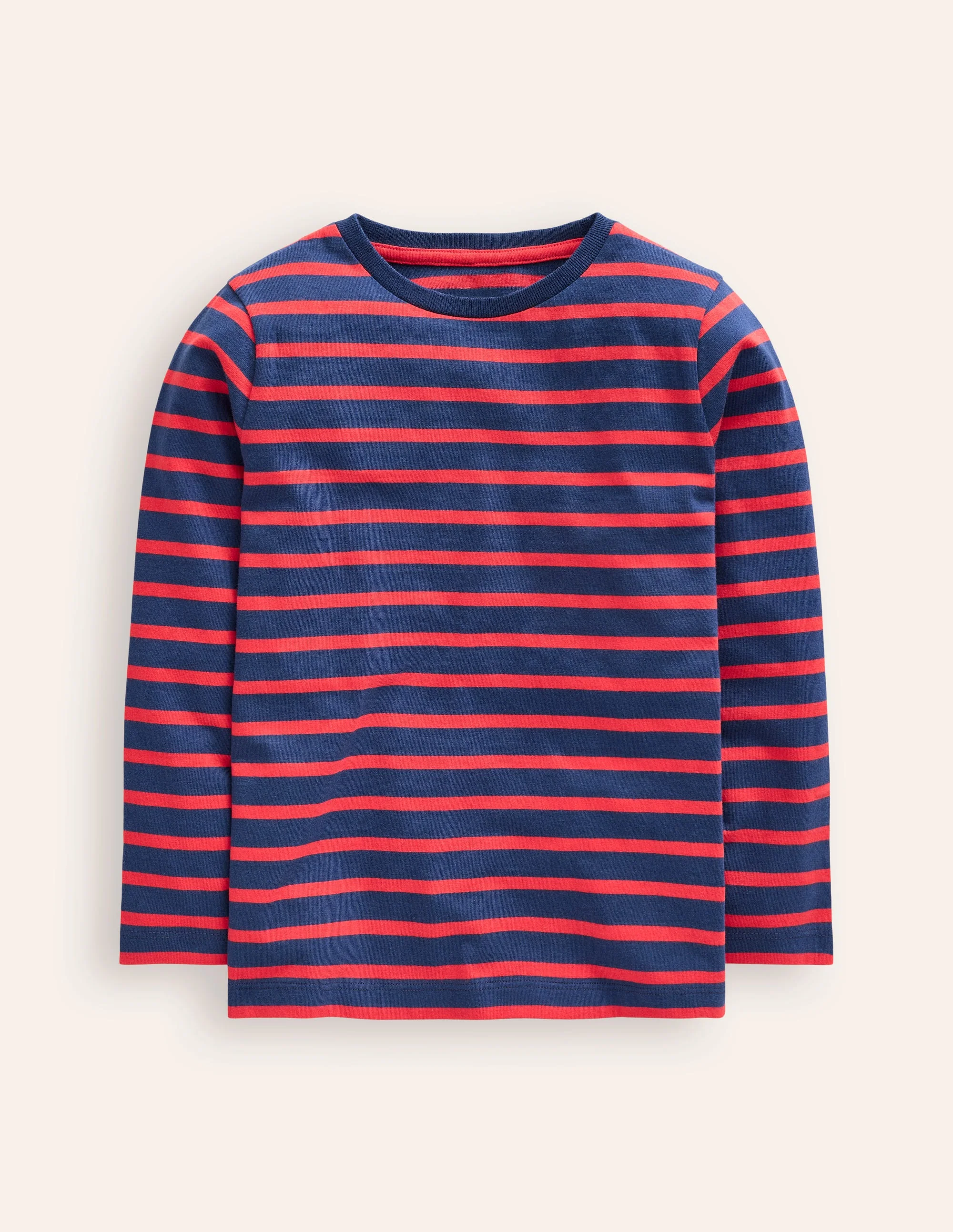 Breton-T-Shirt für den Alltag-Steuerbordblau/Erdbeertorte
