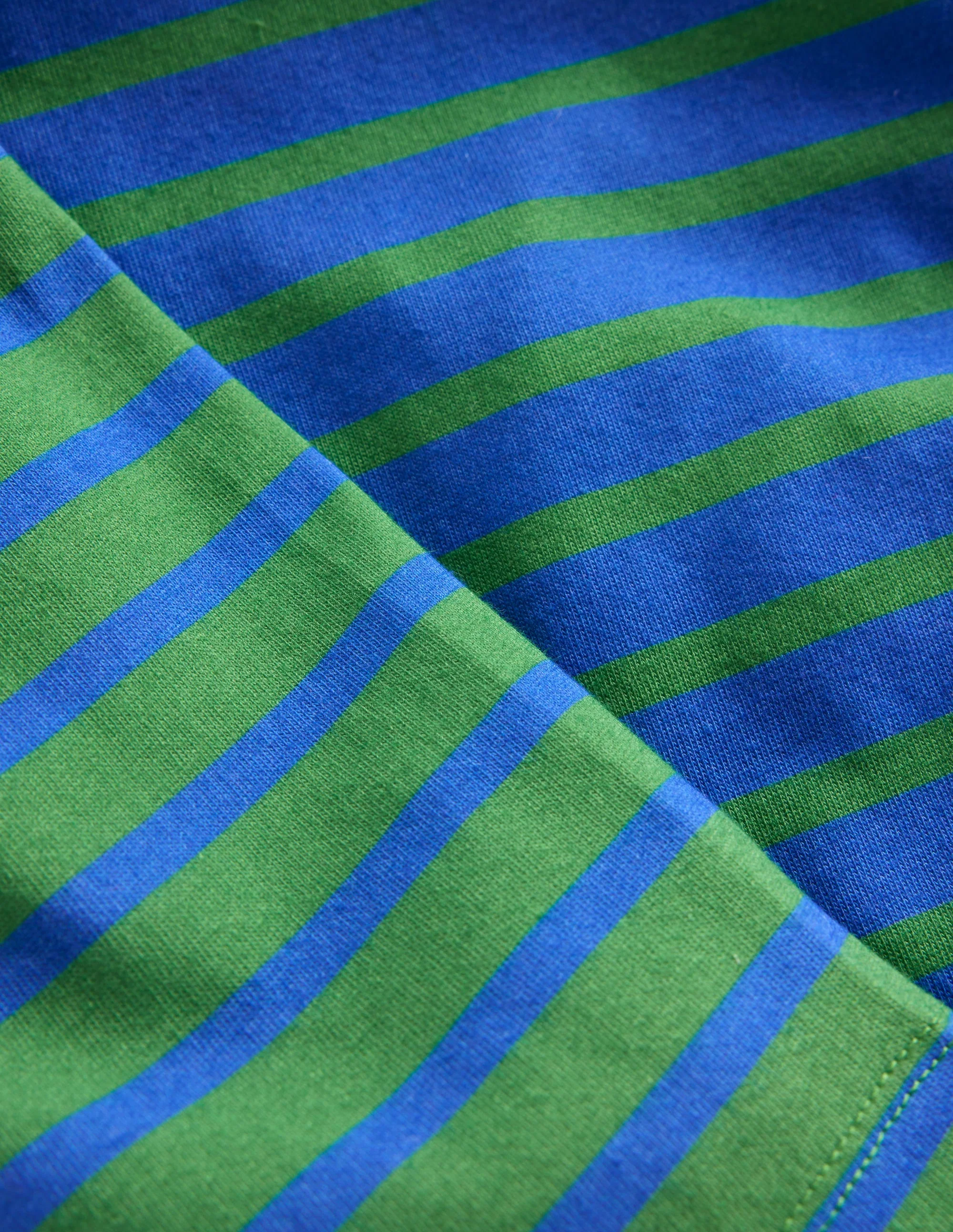 Breton-T-Shirt-Leuchtendes Blau/Leguangrün - Image 3