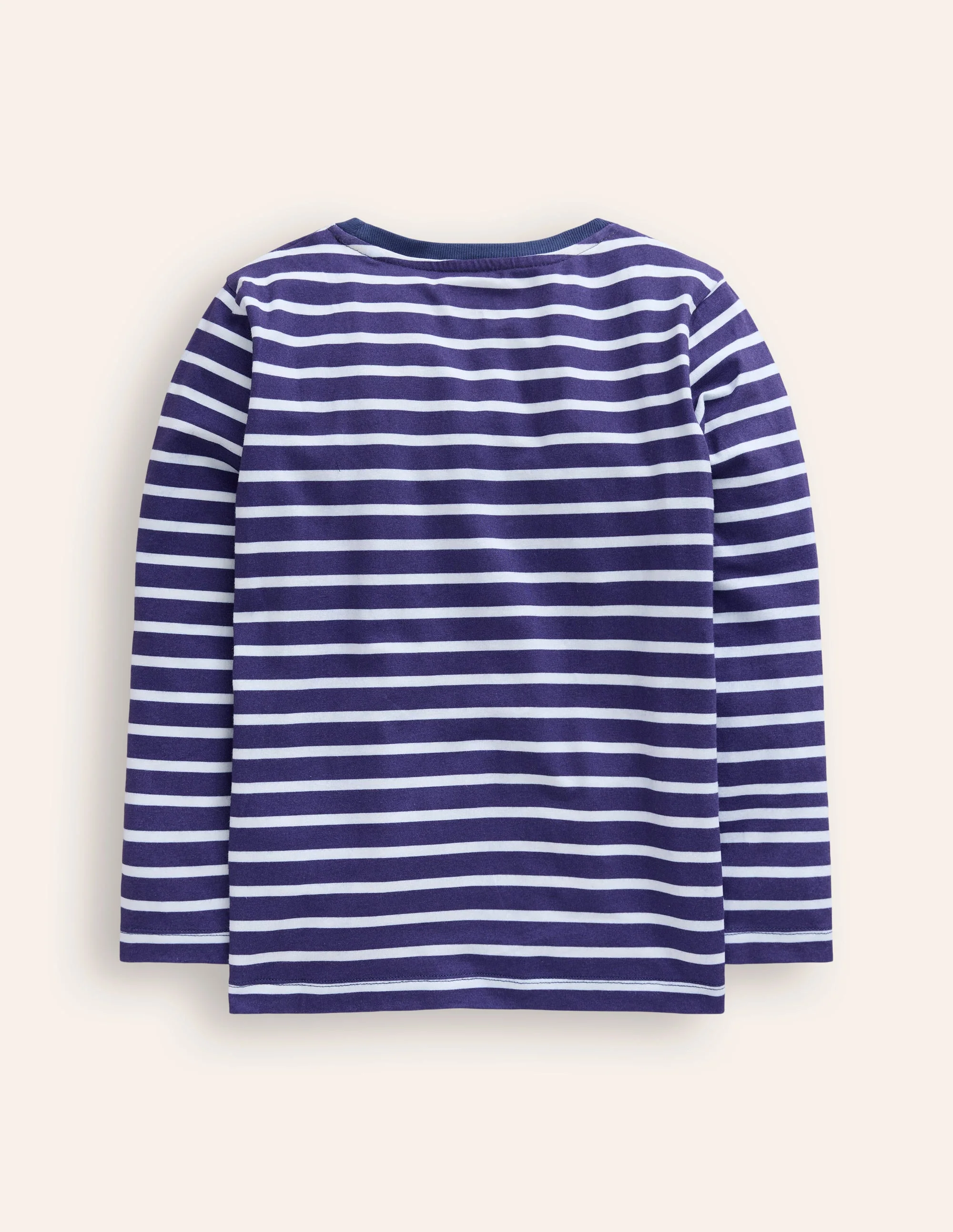 Bretonshirt mit Applikation-Denim Blau und Naturweiß Tauben - Image 4