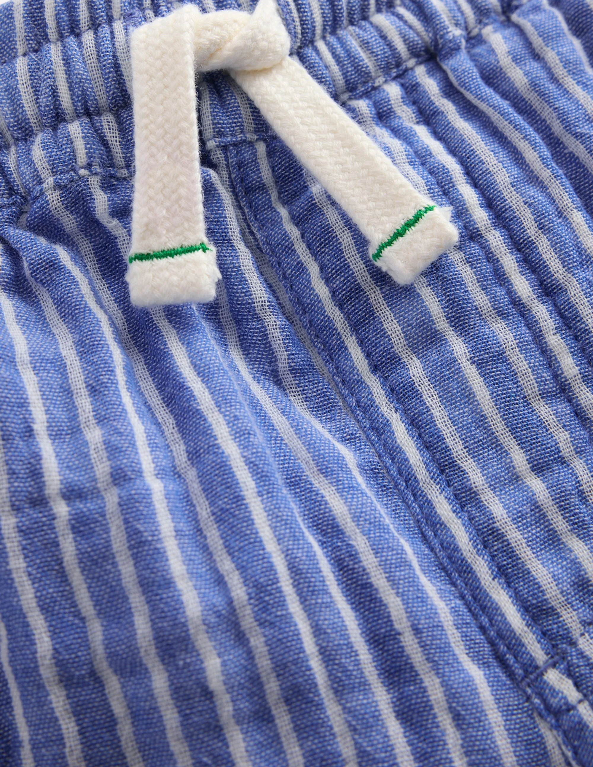 Doppeltuch-Shorts-Blau und Naturweiß mit Streifen - Image 5
