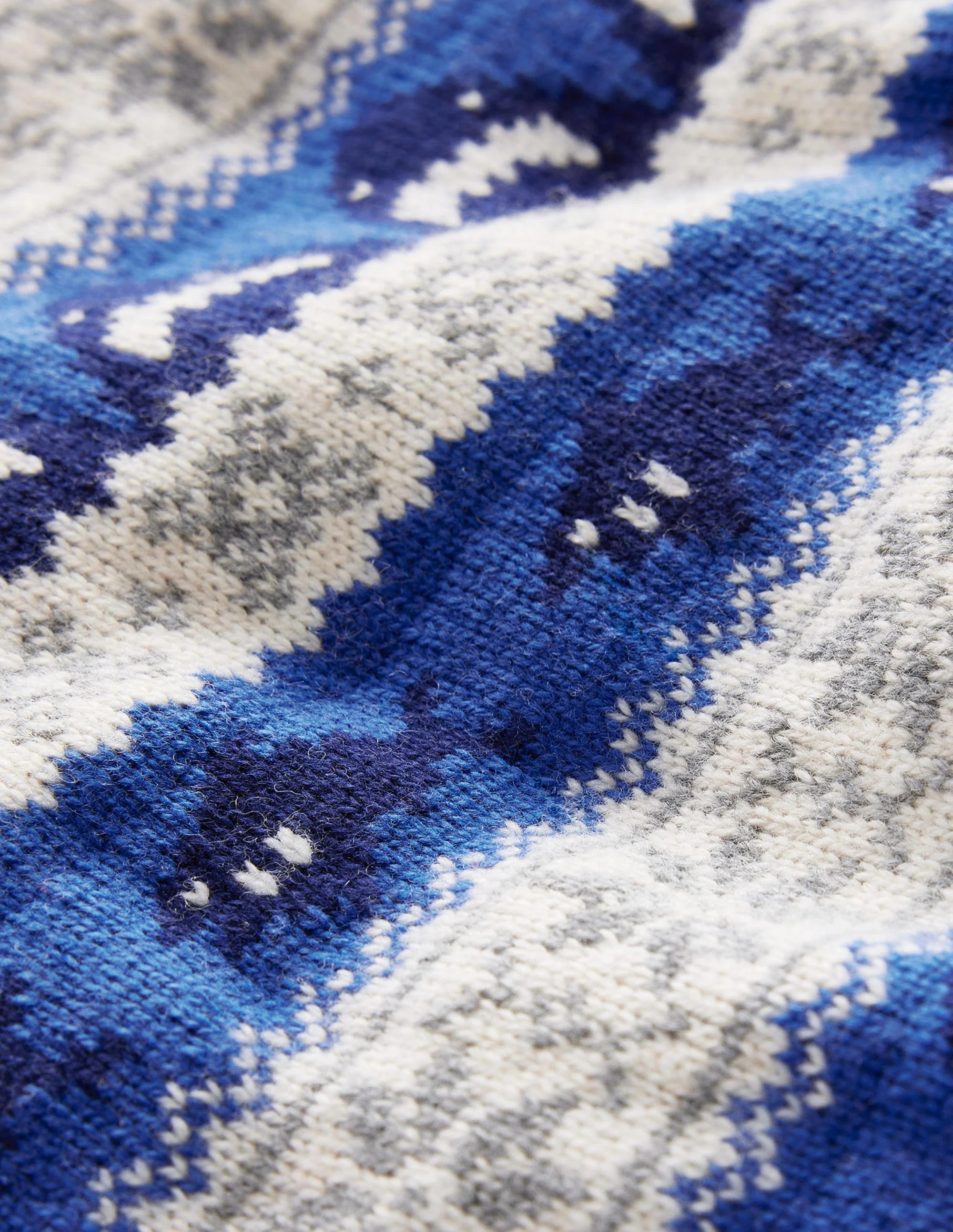 Durchgehender Fair-Isle-Pullover-Dunkles Kobaltblau Haie - Image 3