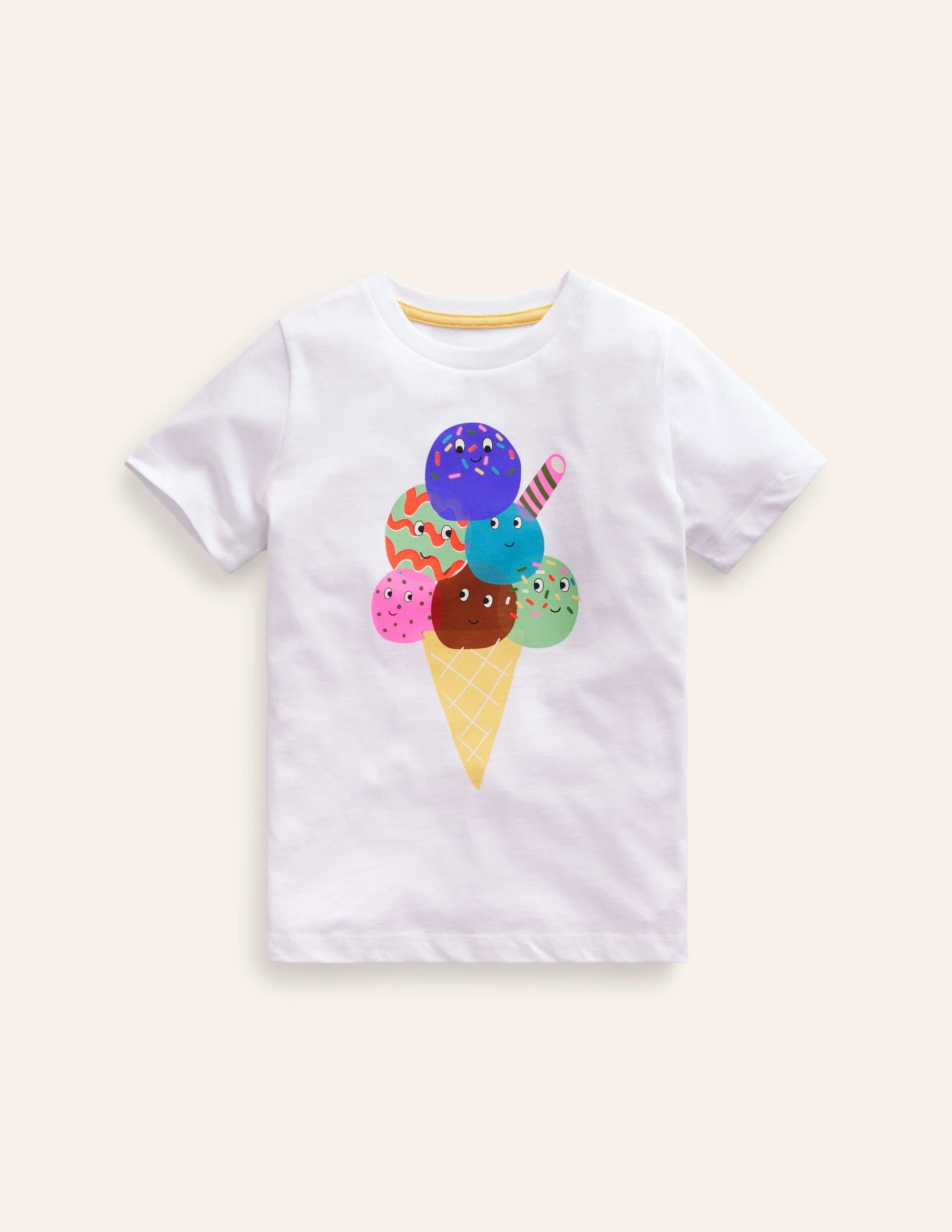 Eiscreme-T-Shirt-Weiß Eiscreme