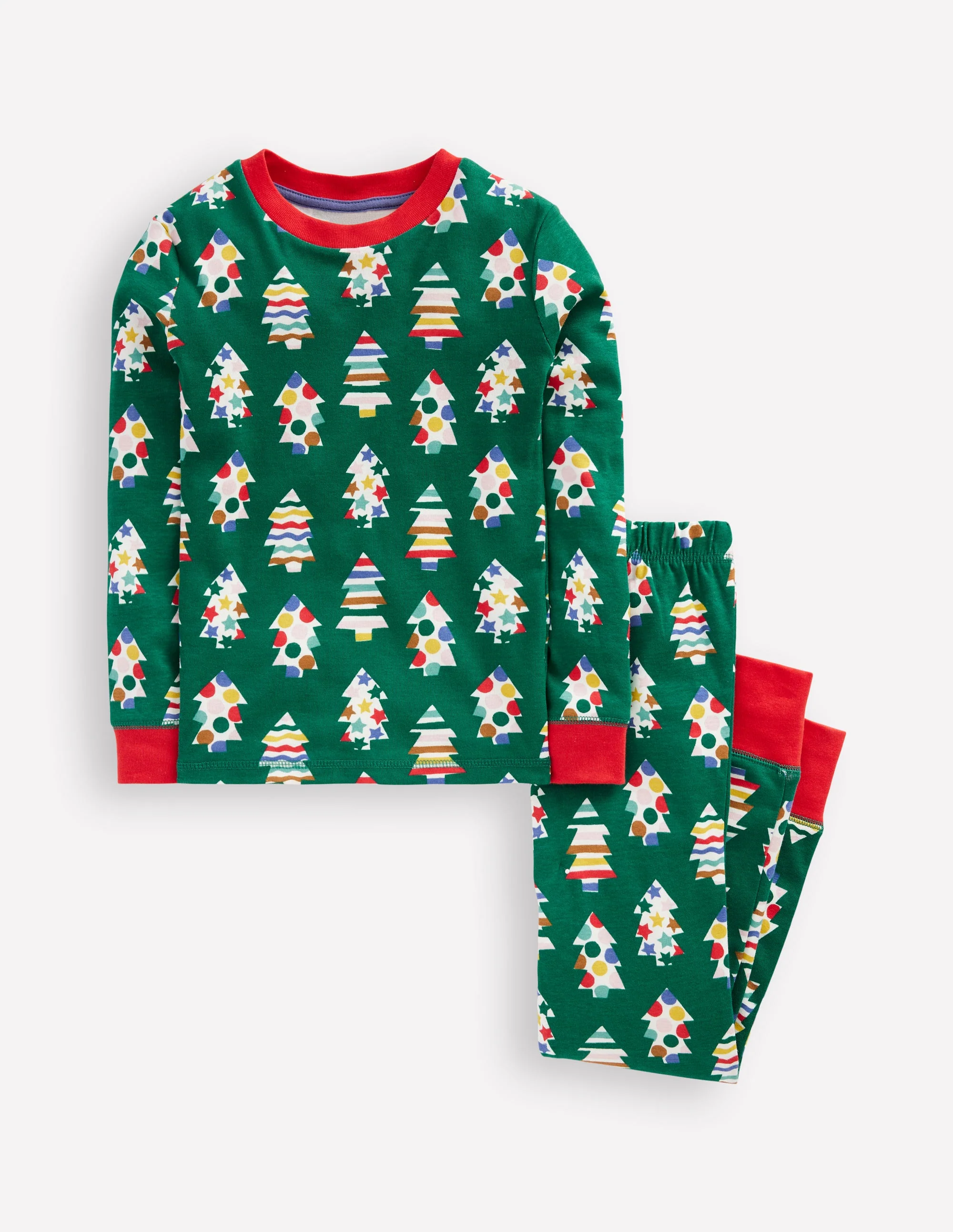 Eng anliegender, im Dunkeln leuchtender Schlafanzug-Weihnachtsbäume
