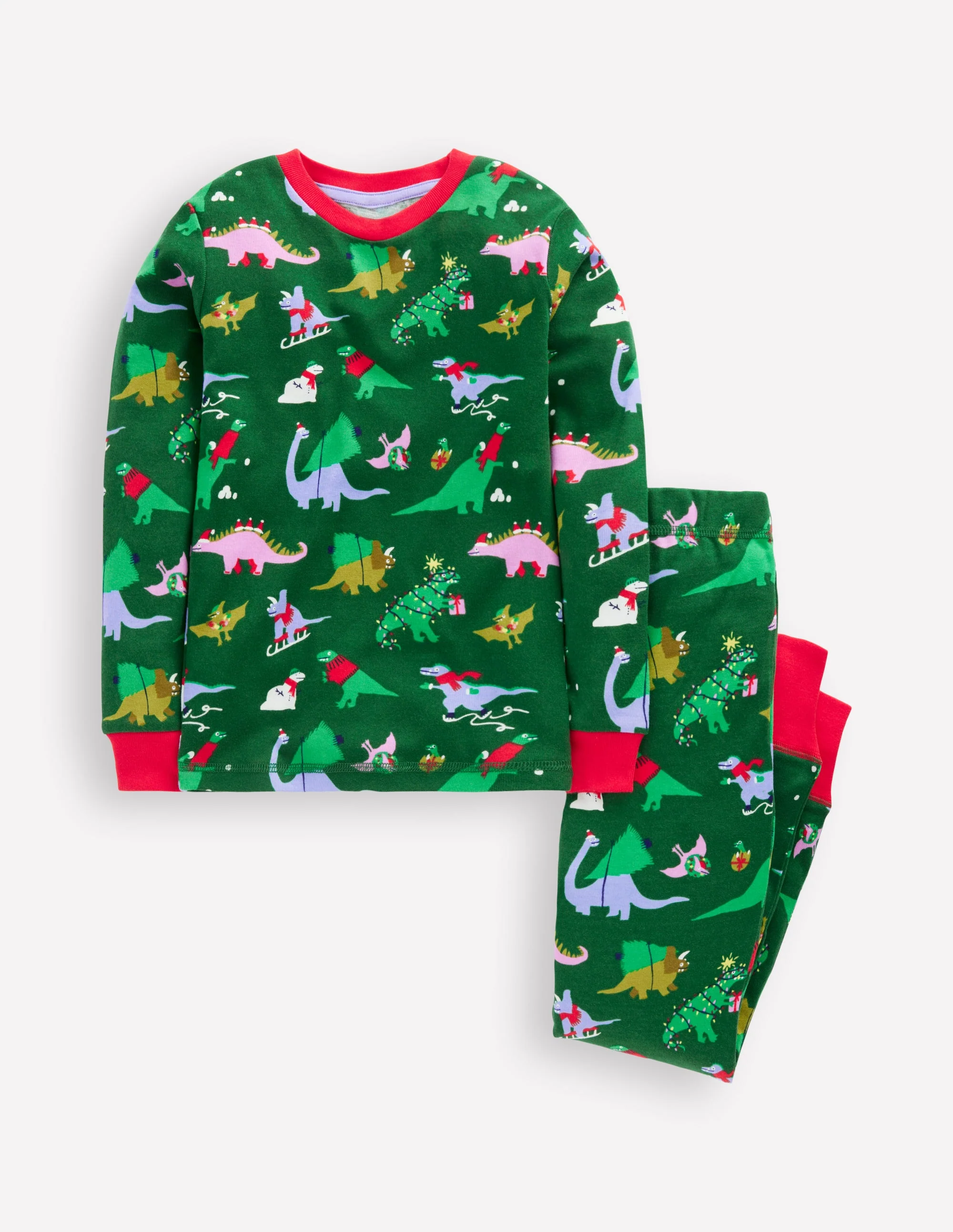 Eng anliegender, langer Schlafanzug-Eden Weihnachtsdinos