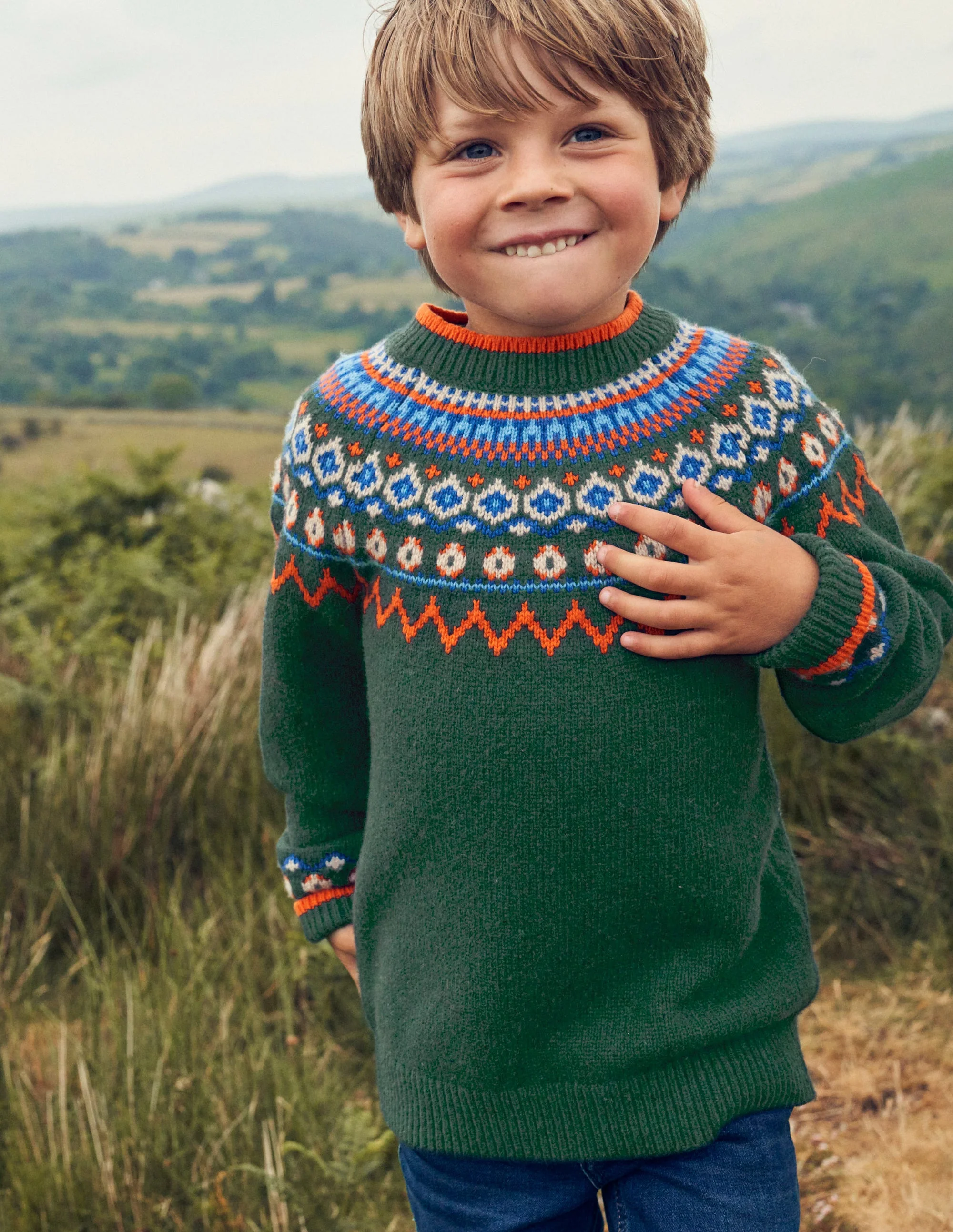 Fair-Isle-Pullover mit Muster-Monster-Grün Meliert - Image 4