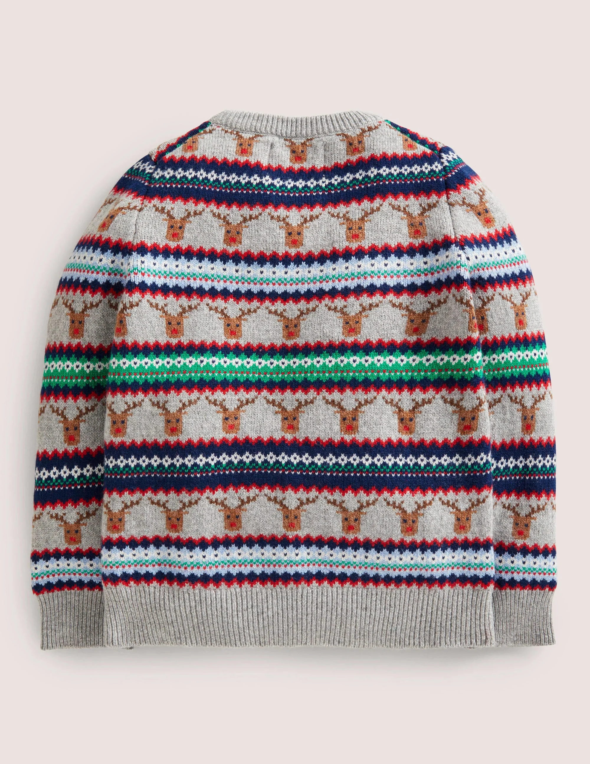 Fair-Isle-Pullover mit Rentieren-Grau Meliert - Image 2