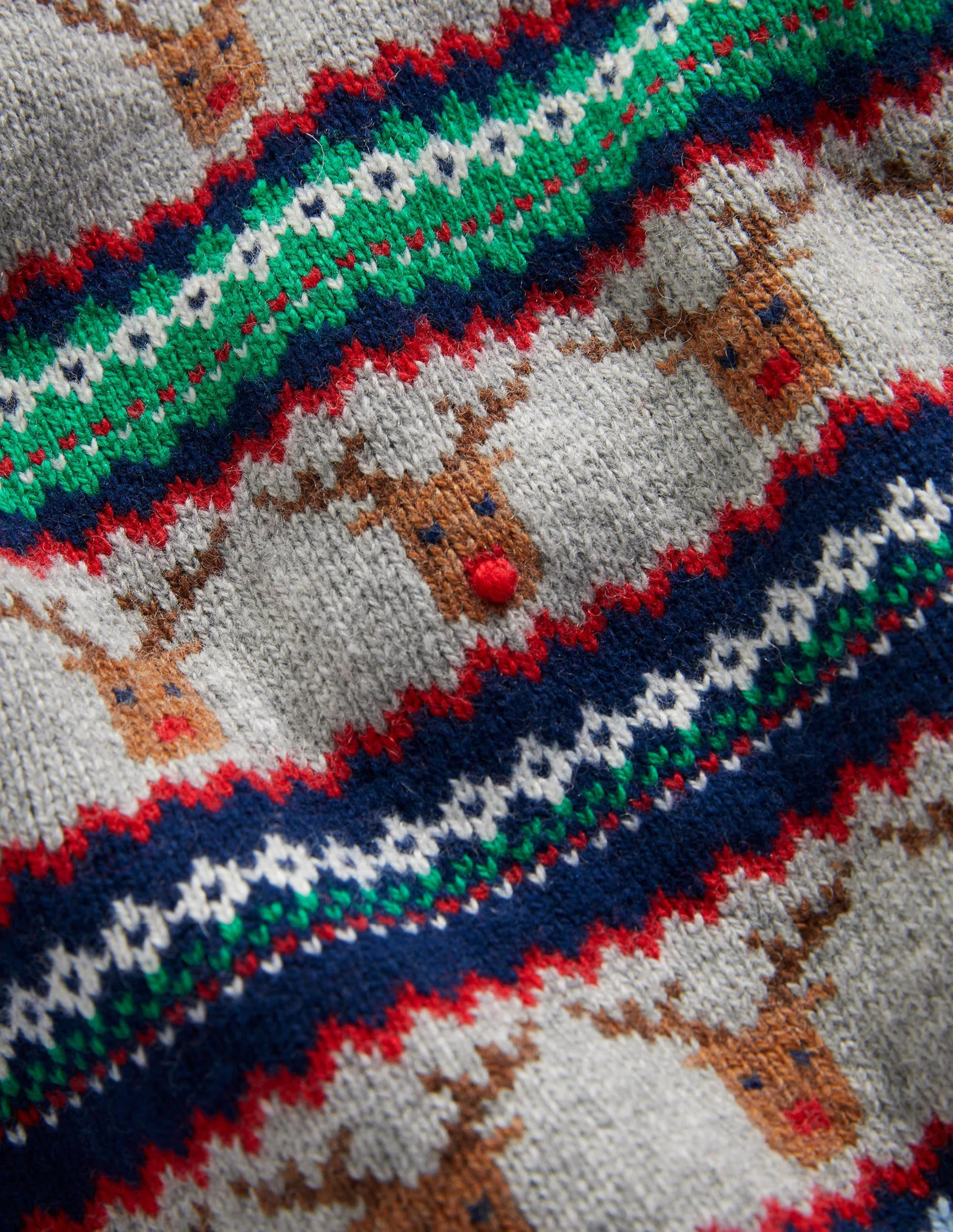 Fair-Isle-Pullover mit Rentieren-Grau Meliert - Image 3