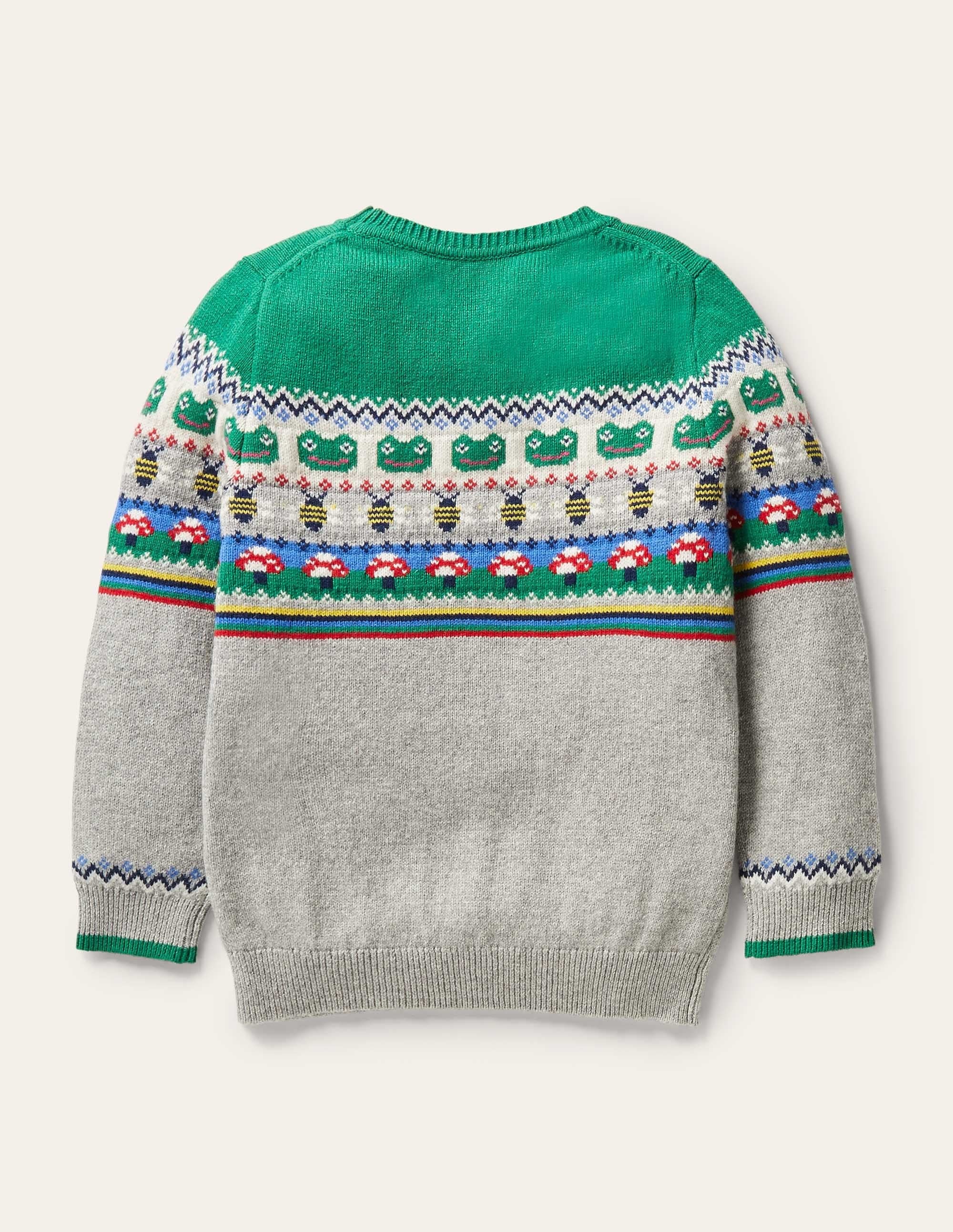 Fair-Isle-Pullover mit Rundhalsausschnitt-Grau Meliert/Grüner Pfeffer, Frosch - Image 5