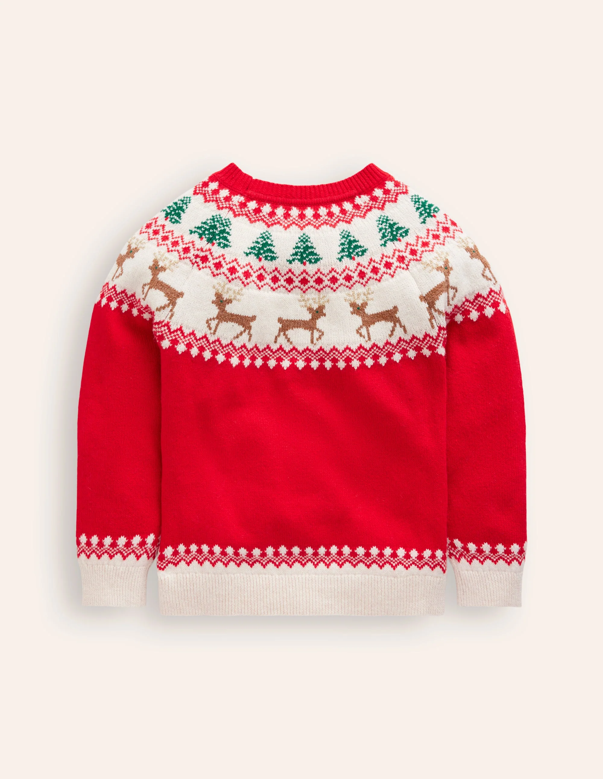 Fair-Isle-Pullover-Mohnblumenrotes Rentier - Image 2