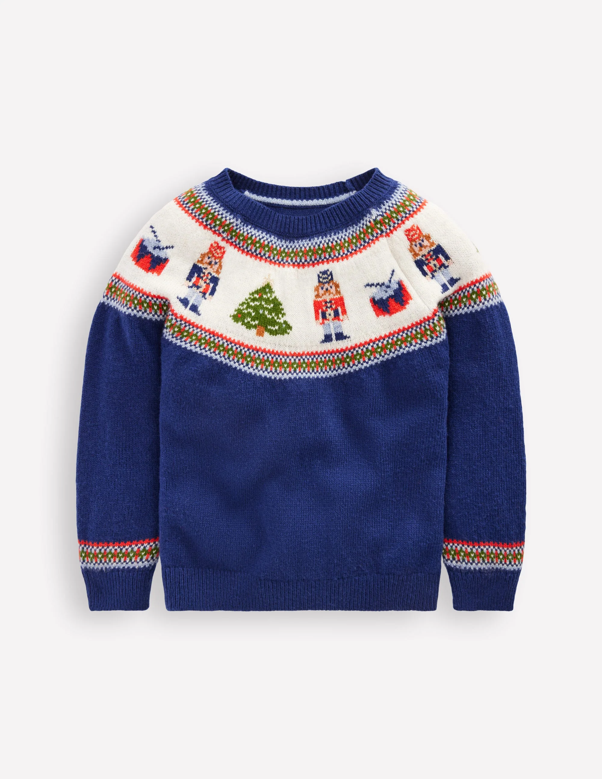 Fair-Isle-Pullover-Schuluniform-Marineblau Nussknacker - Image 2