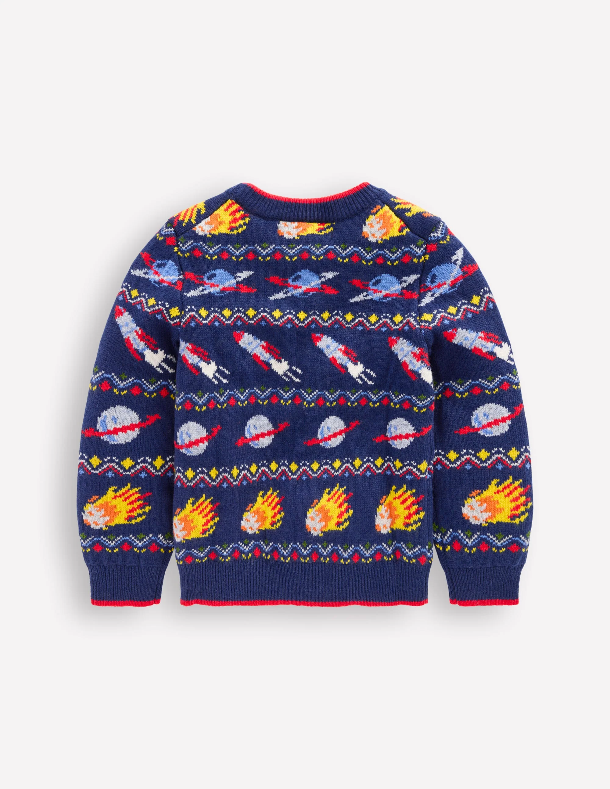 Fair-Isle-Pullover-Schuluniform-Navy, Weltraum - Image 2