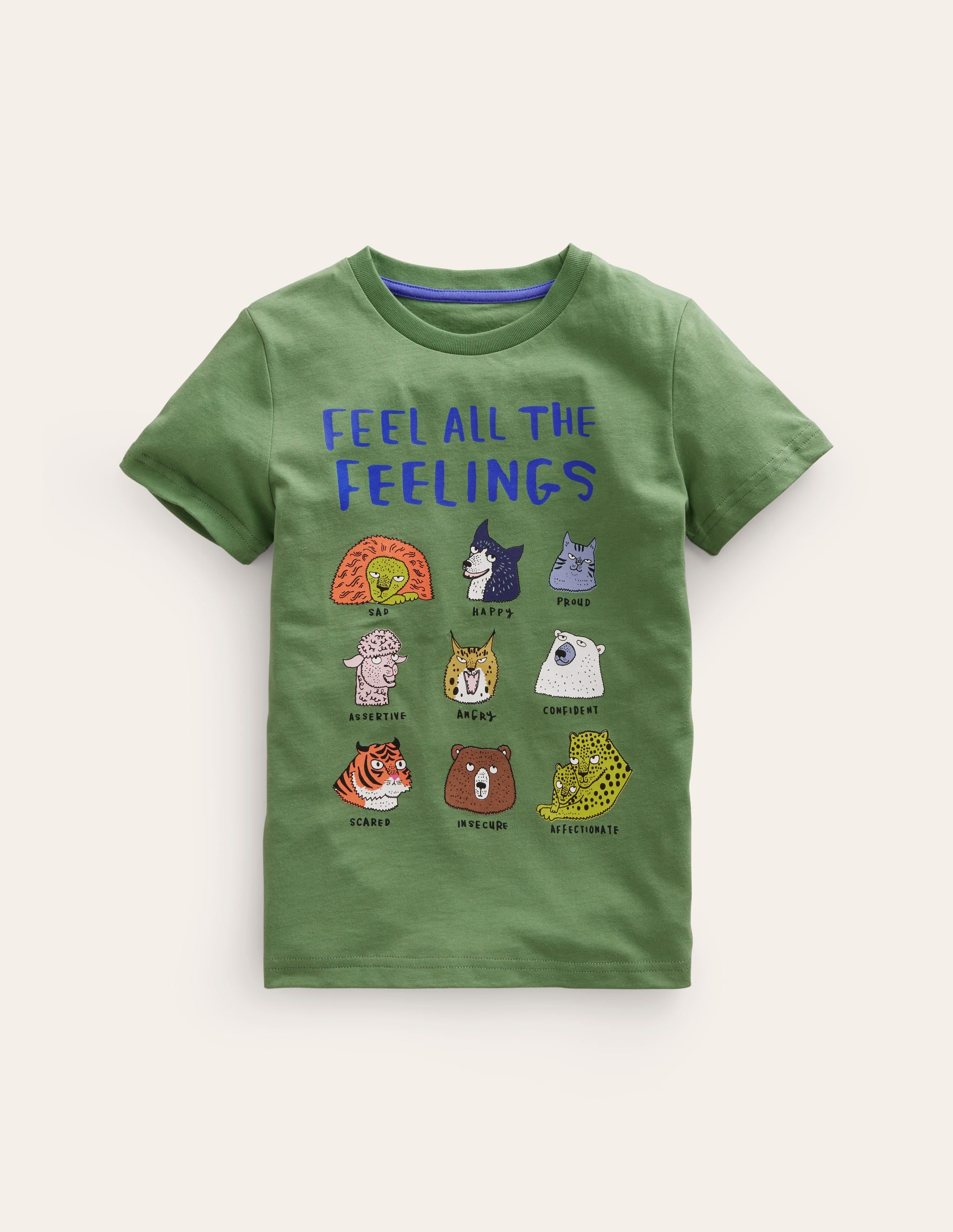 Feel The Feelings T-Shirt-Safarigrün Tiere
