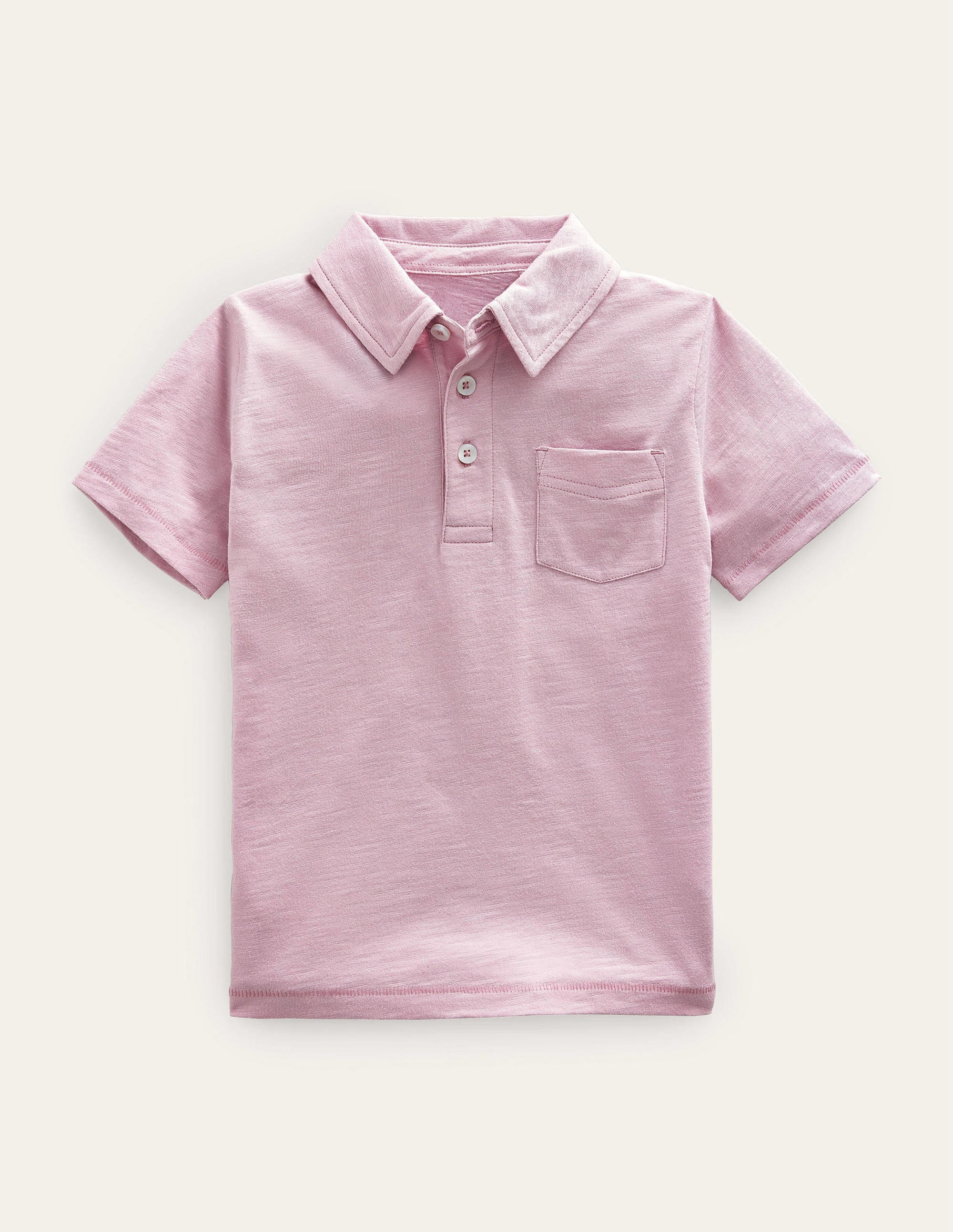 Flammgarn-Polohemd-Rosa
