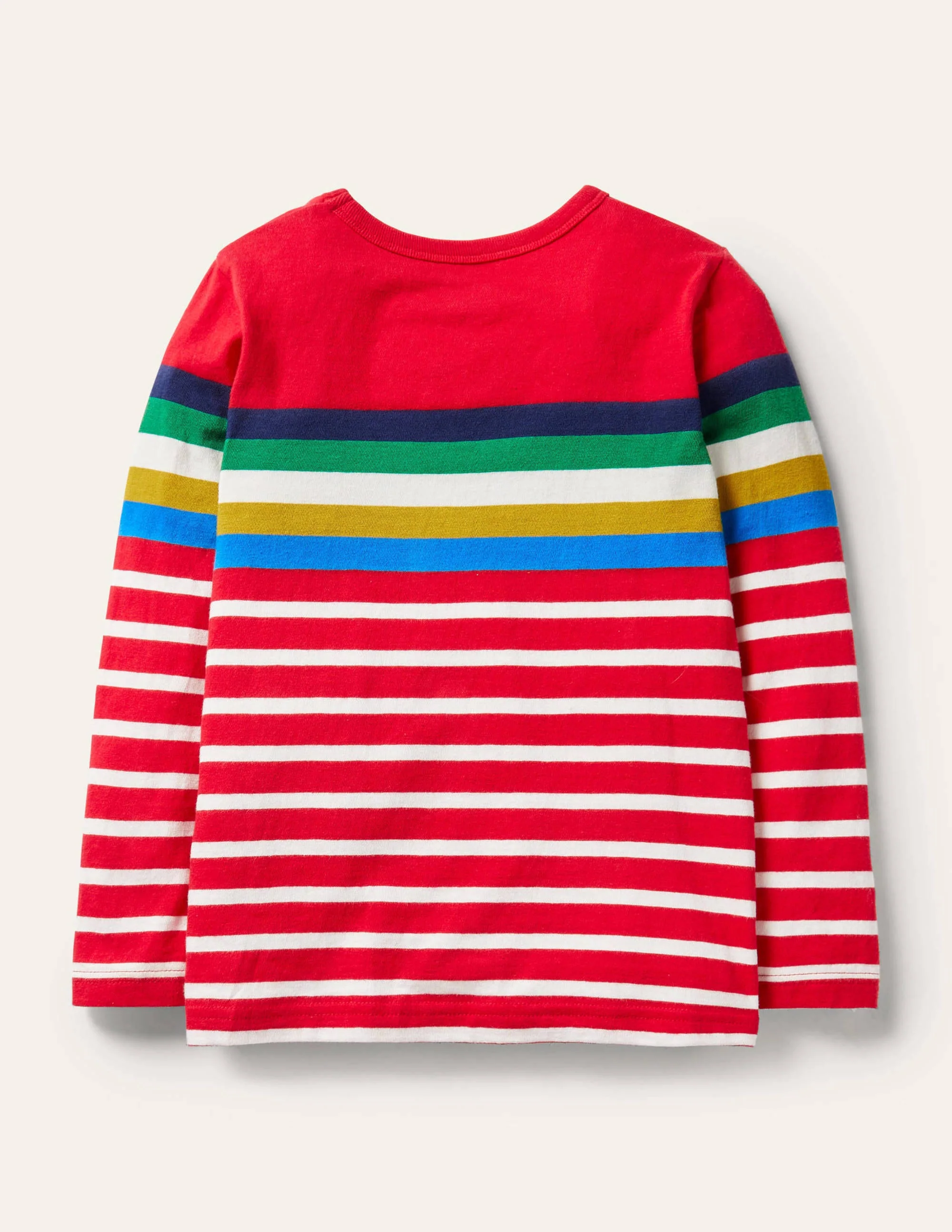 Fröhliches Bretonshirt-Rockabilly-Rot/Naturweiß, Regenbogen - Image 2