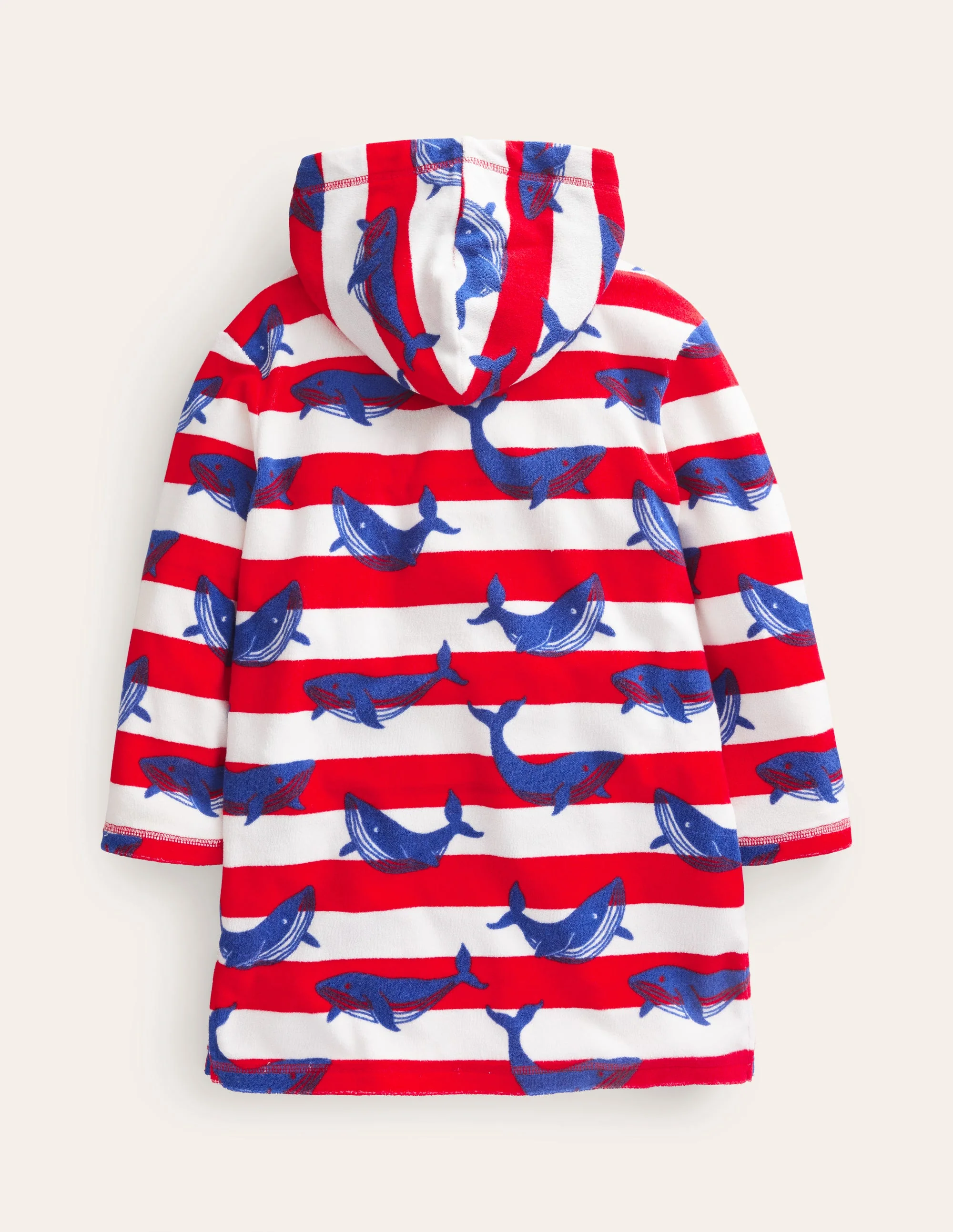 Frottee-Badeponcho-Blau/Naturweiß, Wale - Image 2