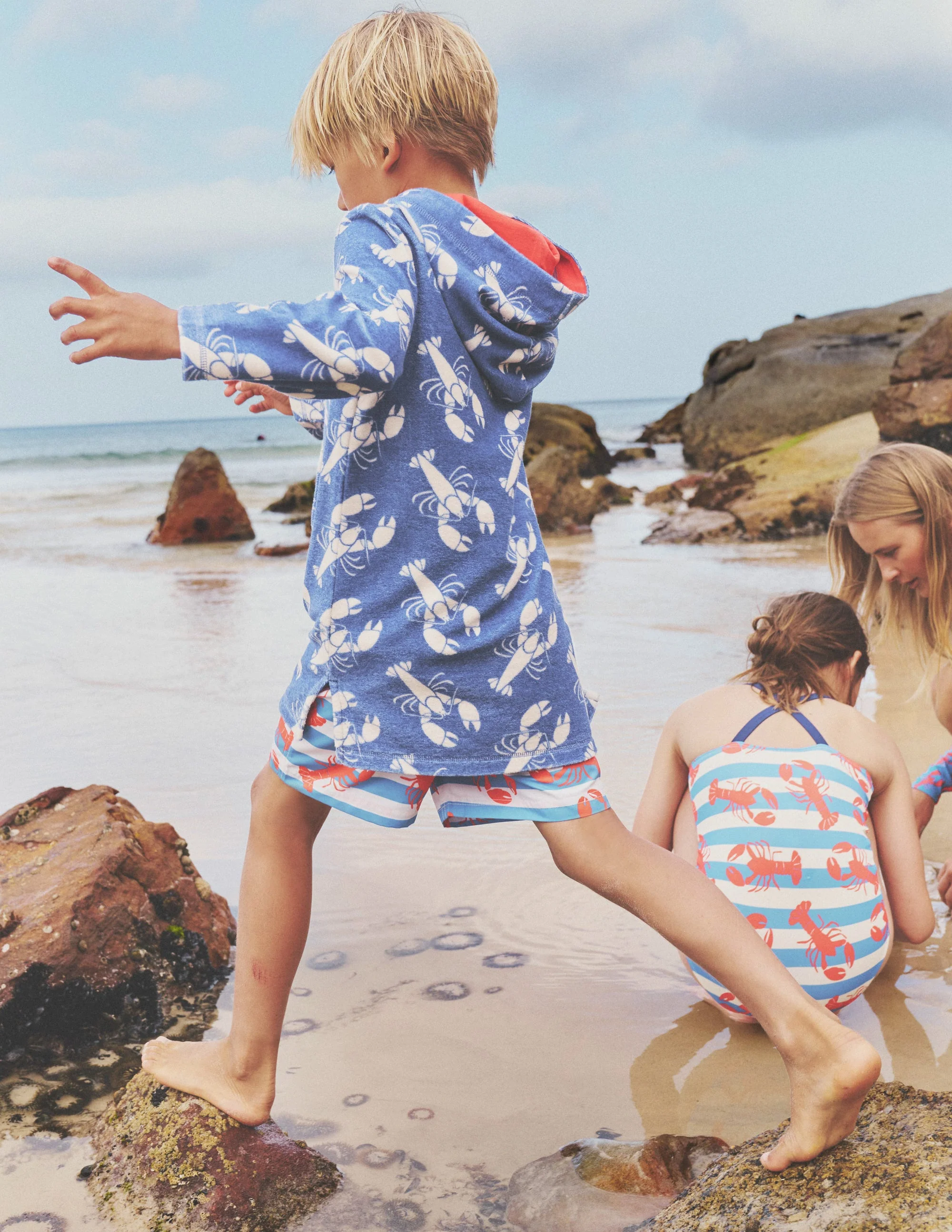 Frottee-Badeponcho-Marineblau Hummer - Image 4