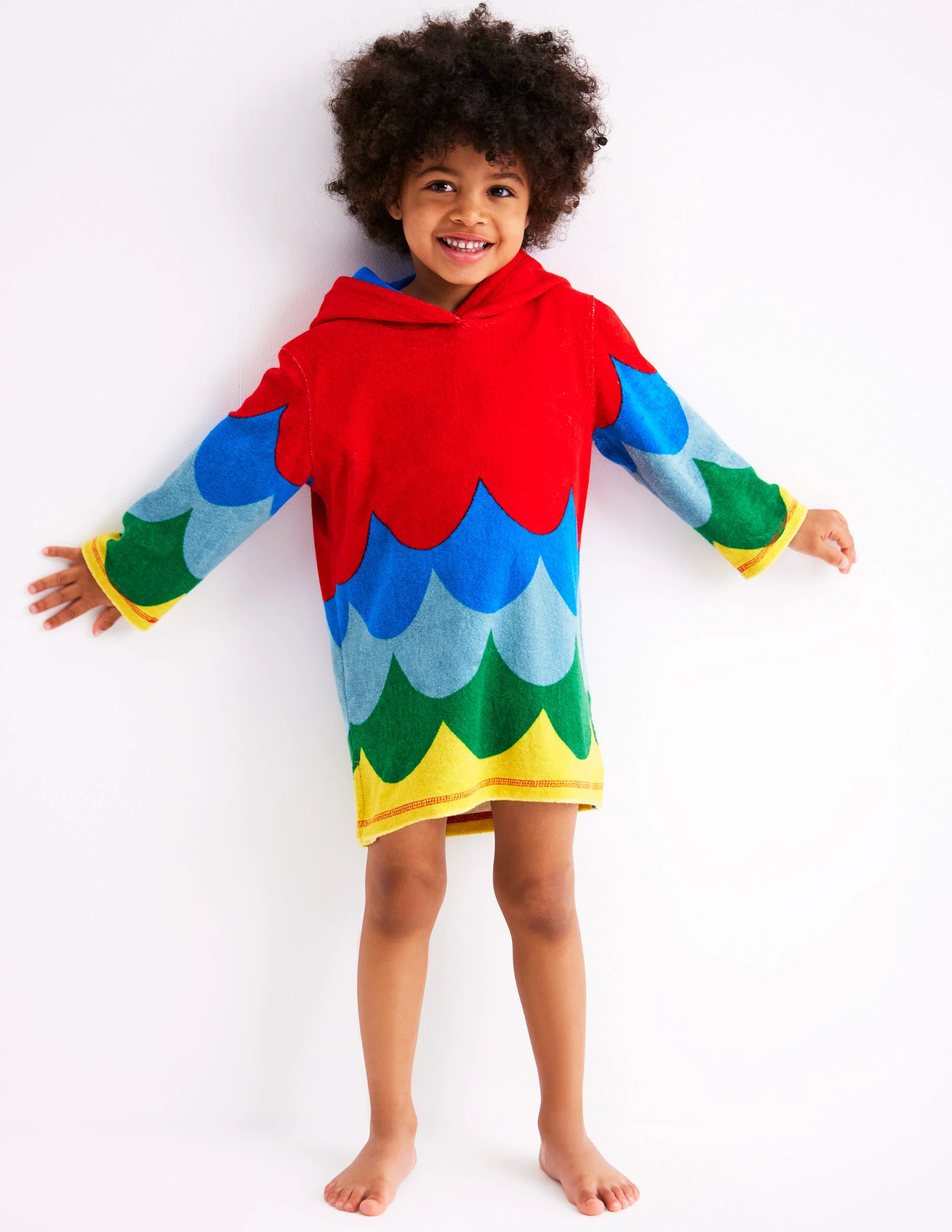 Frottee-Badeponcho mit Applikation-Bunt Regenbogen Papagei - Image 2