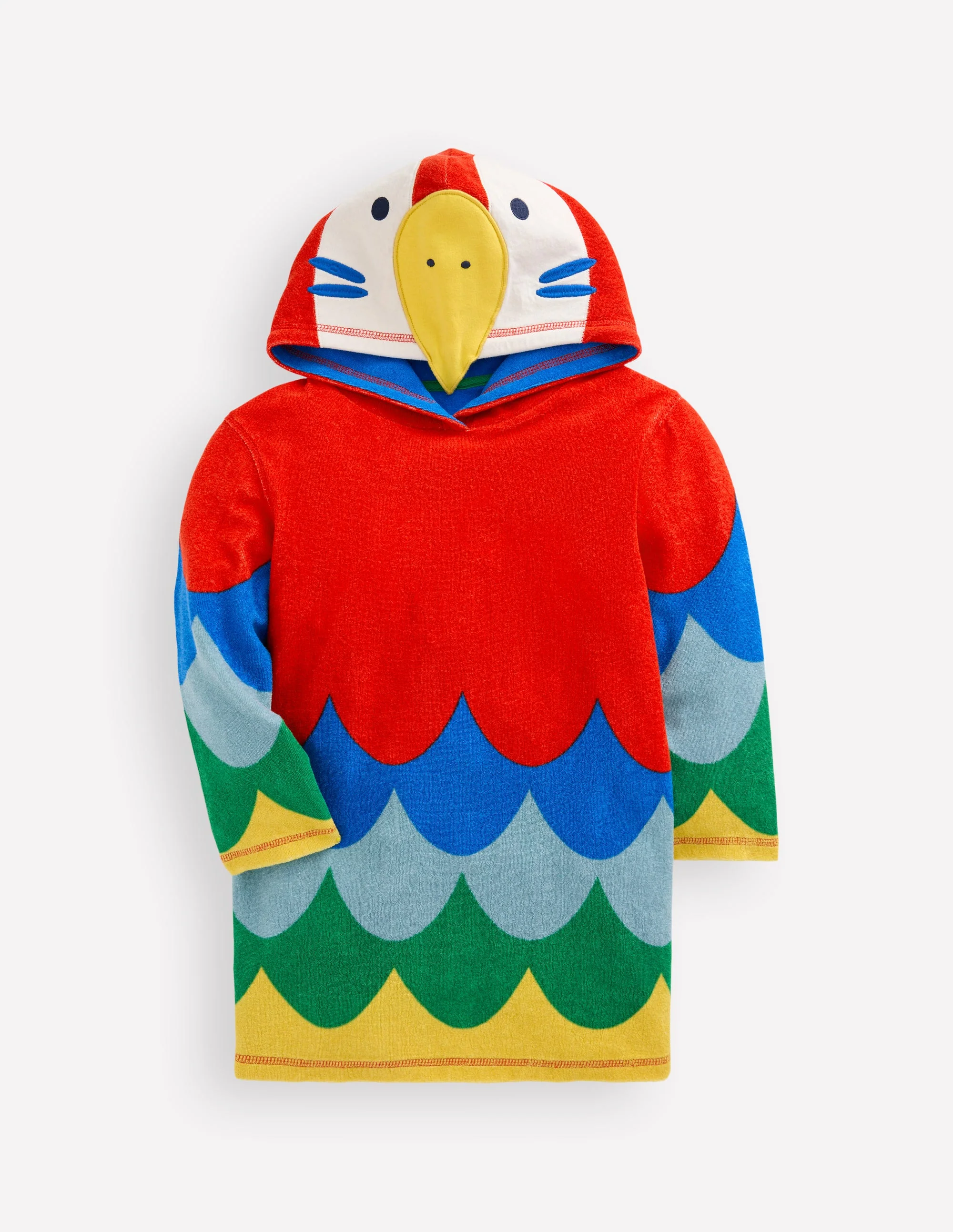 Frottee-Badeponcho mit Applikation-Bunt Regenbogen Papagei - Image 3