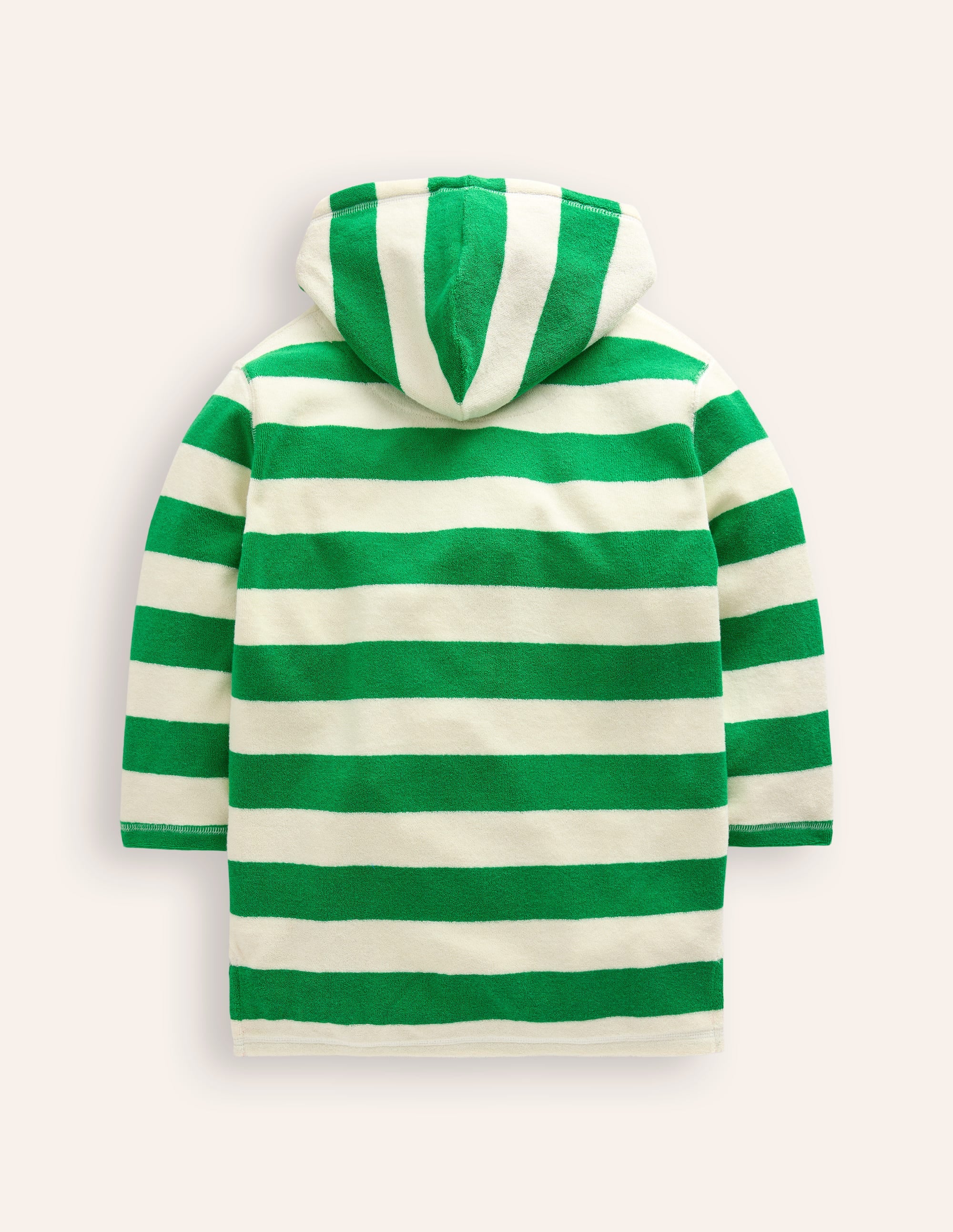 Frottee-Badeponcho mit Applikation-Grün/Natuweiß Streifen - Image 2