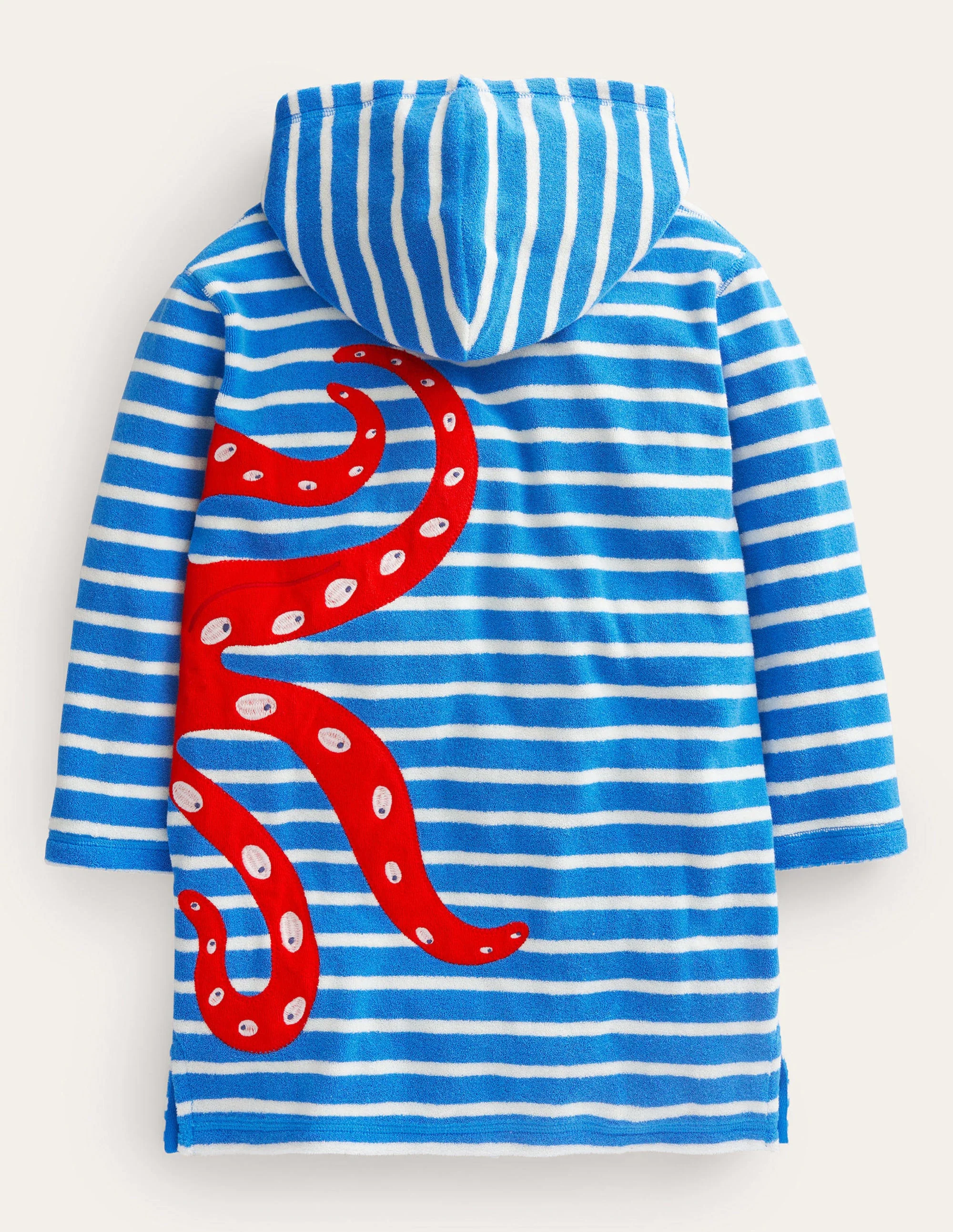 Frottee-Badeponcho mit Applikation-Karibikblau/Naturweiß, Oktopus - Image 2