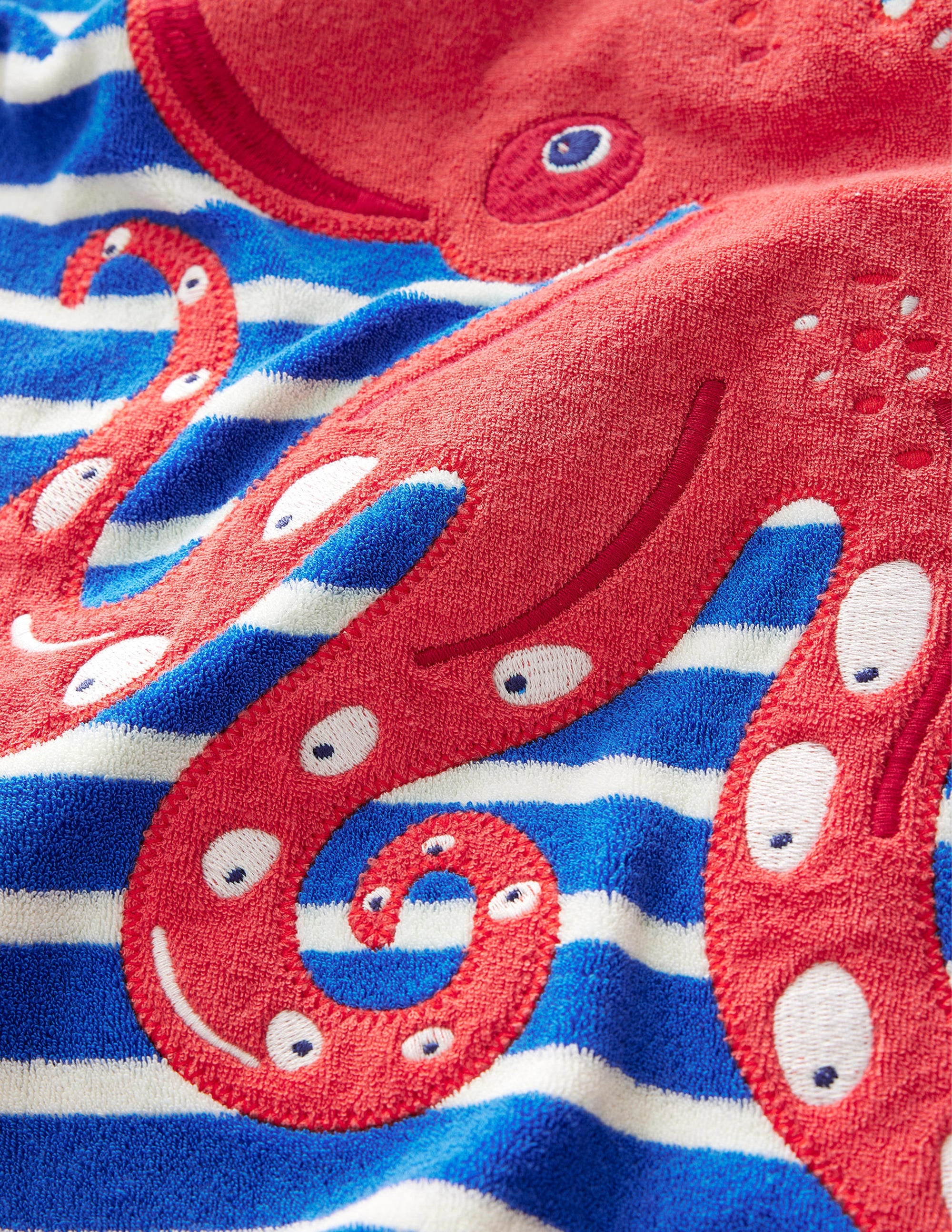 Frottee-Badeponcho mit Applikation-Karibikblau/Naturweiß, Oktopus - Image 3