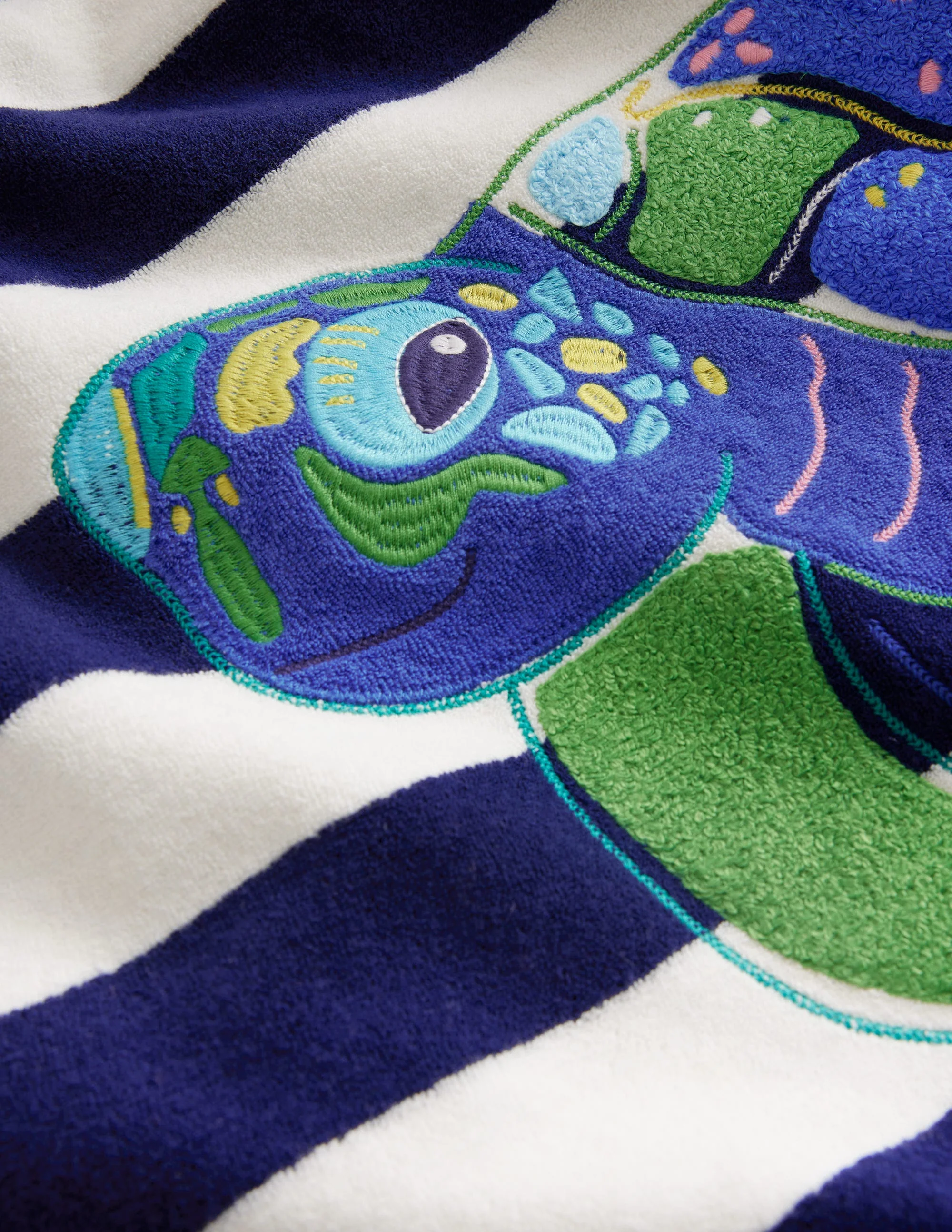 Frottee-Badeponcho mit Applikation-Schuluniform-Marineblau/Naturweiß Schildkröte - Image 3