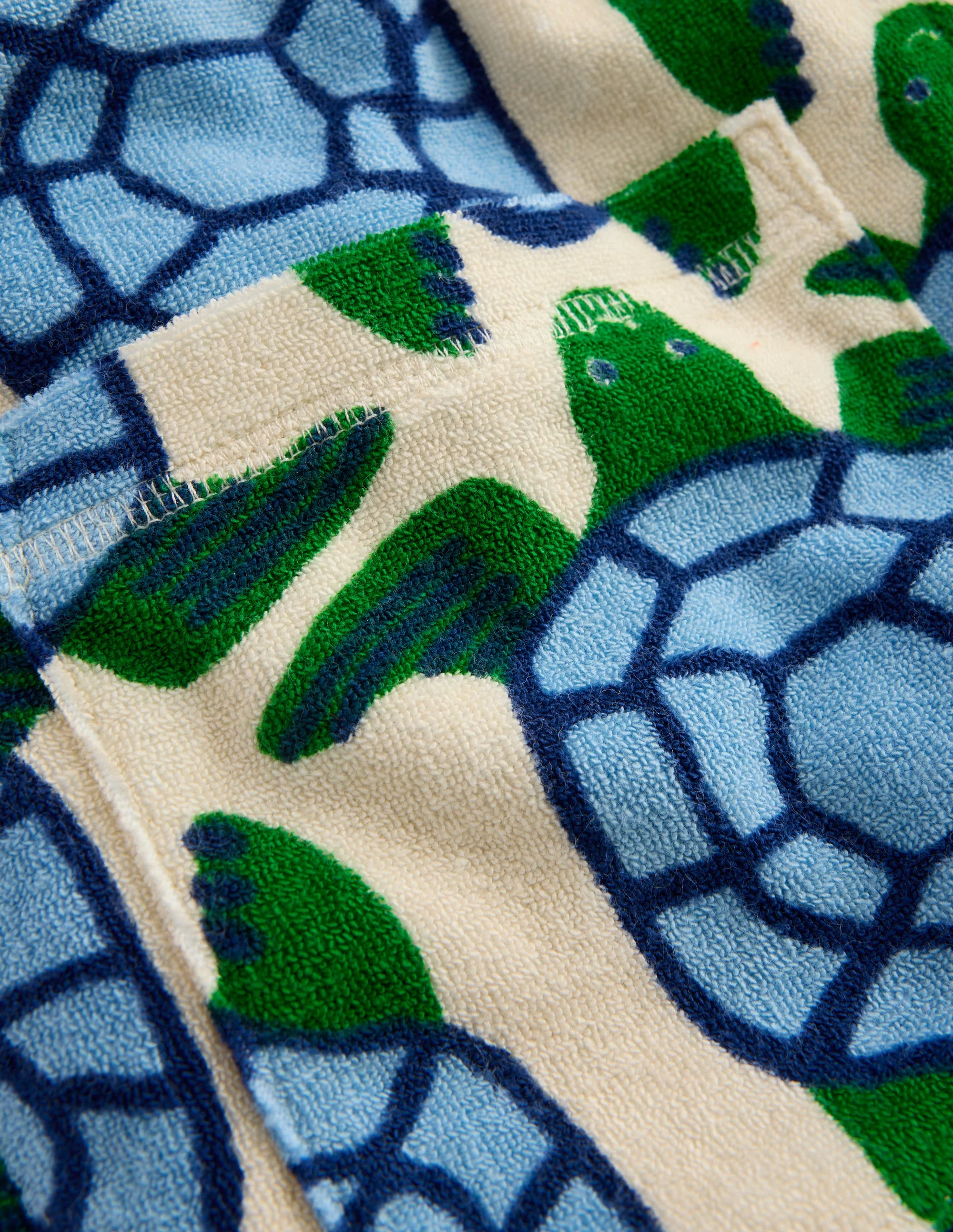 Frottee-Badeponcho mit Reißverschluss-Calico-Weiß Schildkröten - Image 3