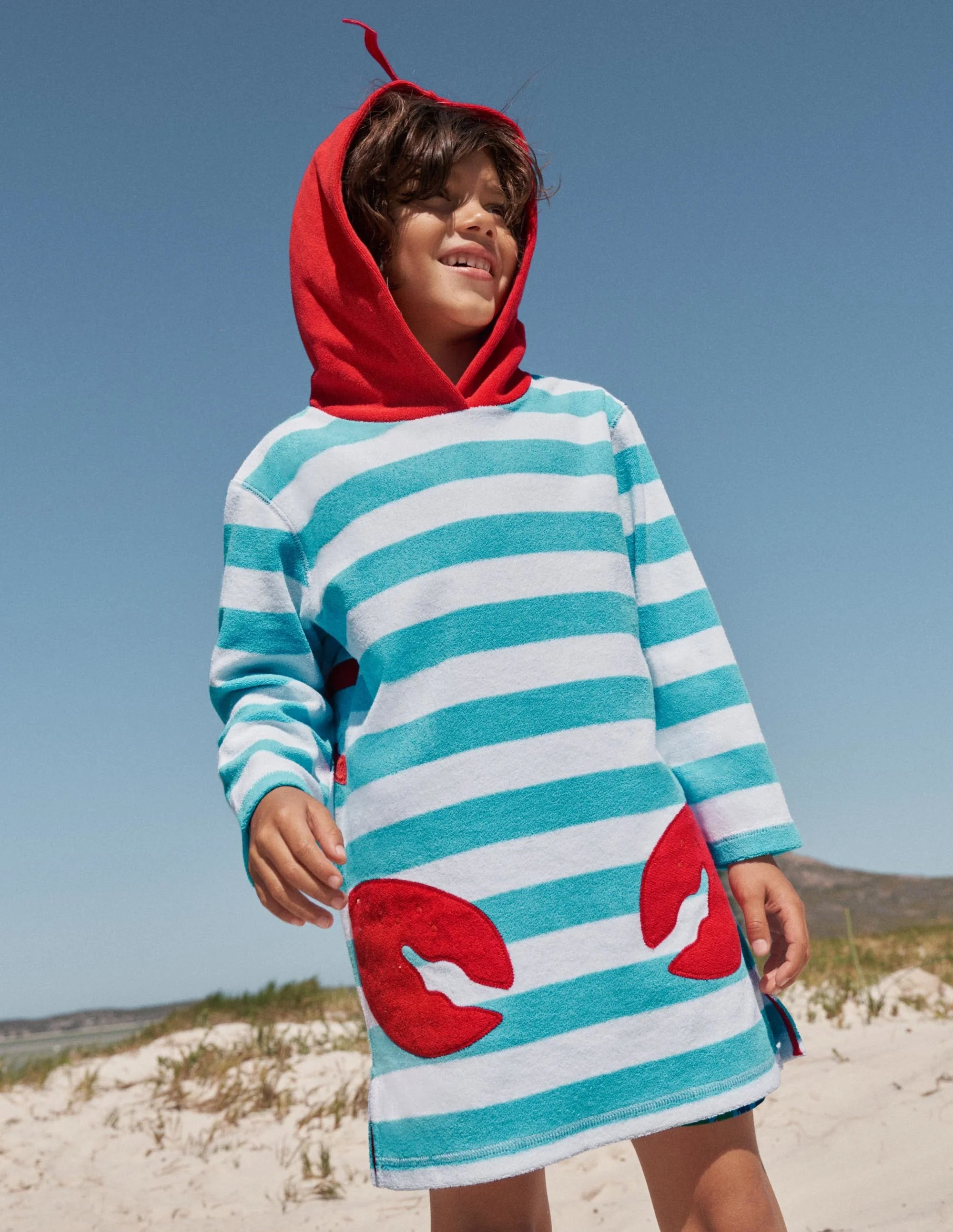 Frottee-Badeponcho-Wasserblau, Hummer - Image 5