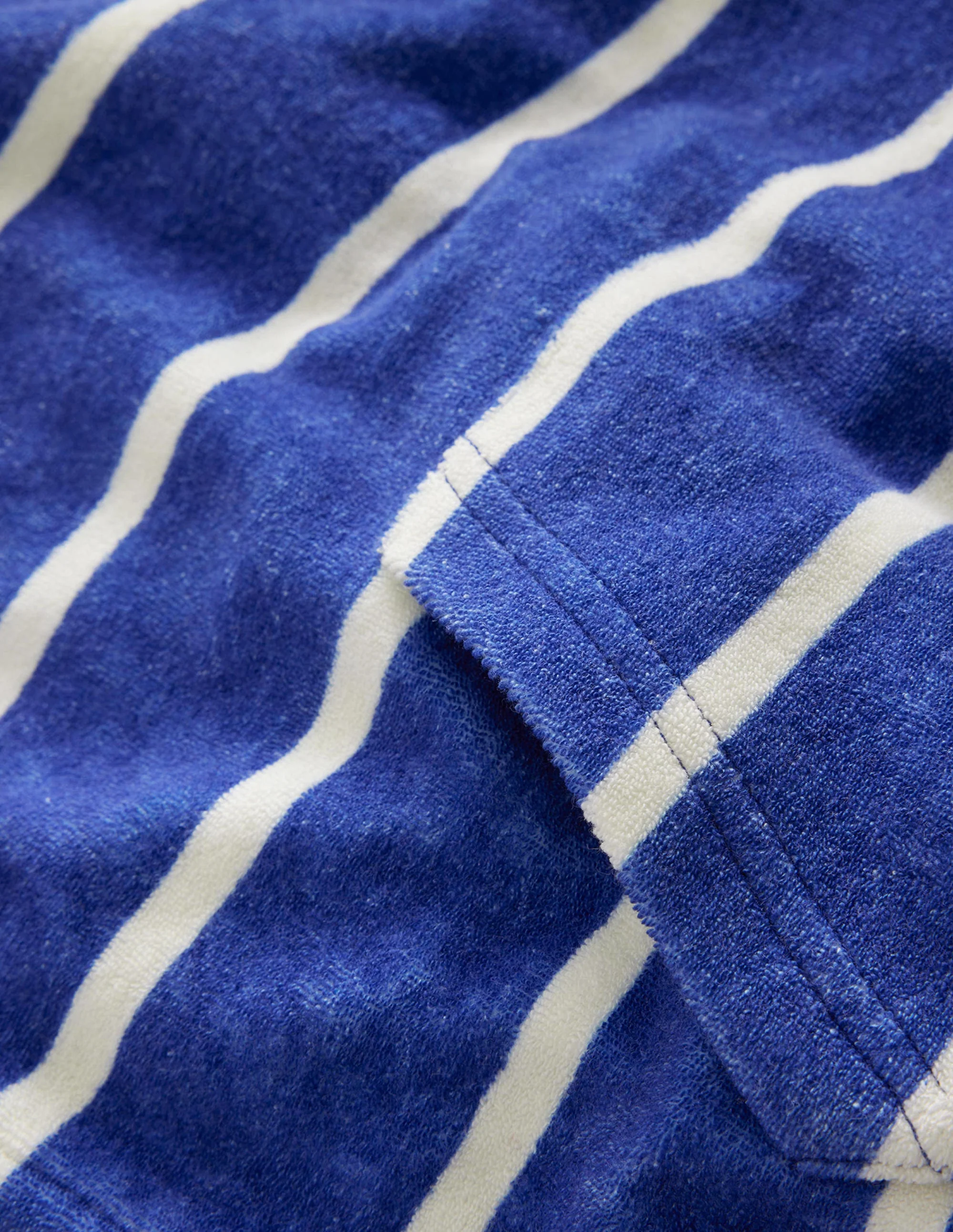 Frottee-Hoodie-Saphirblau/Naturweiß Gestreift - Image 3
