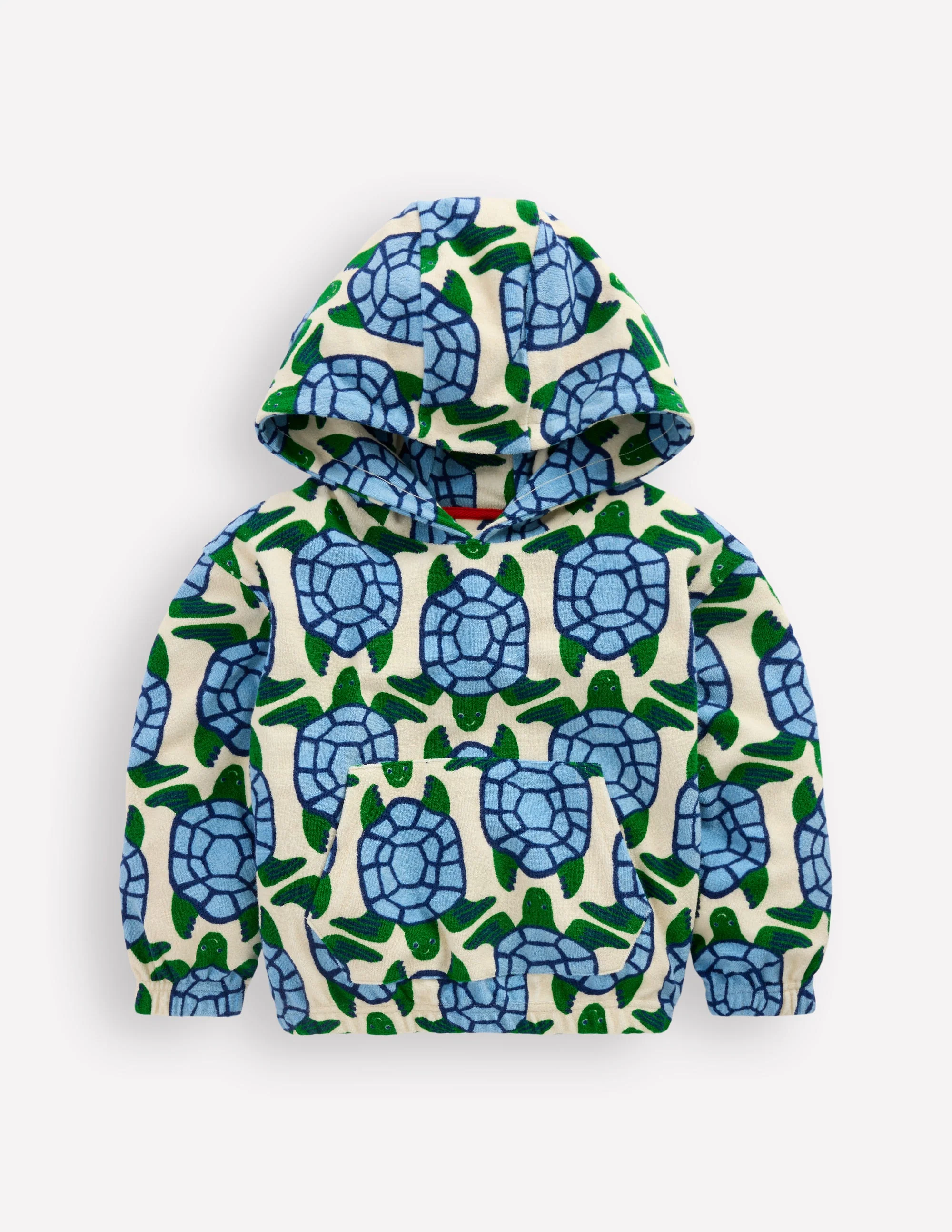 Frottee-Kapuzenpullover zum Überziehen-Calico-Weiß Schildkröten