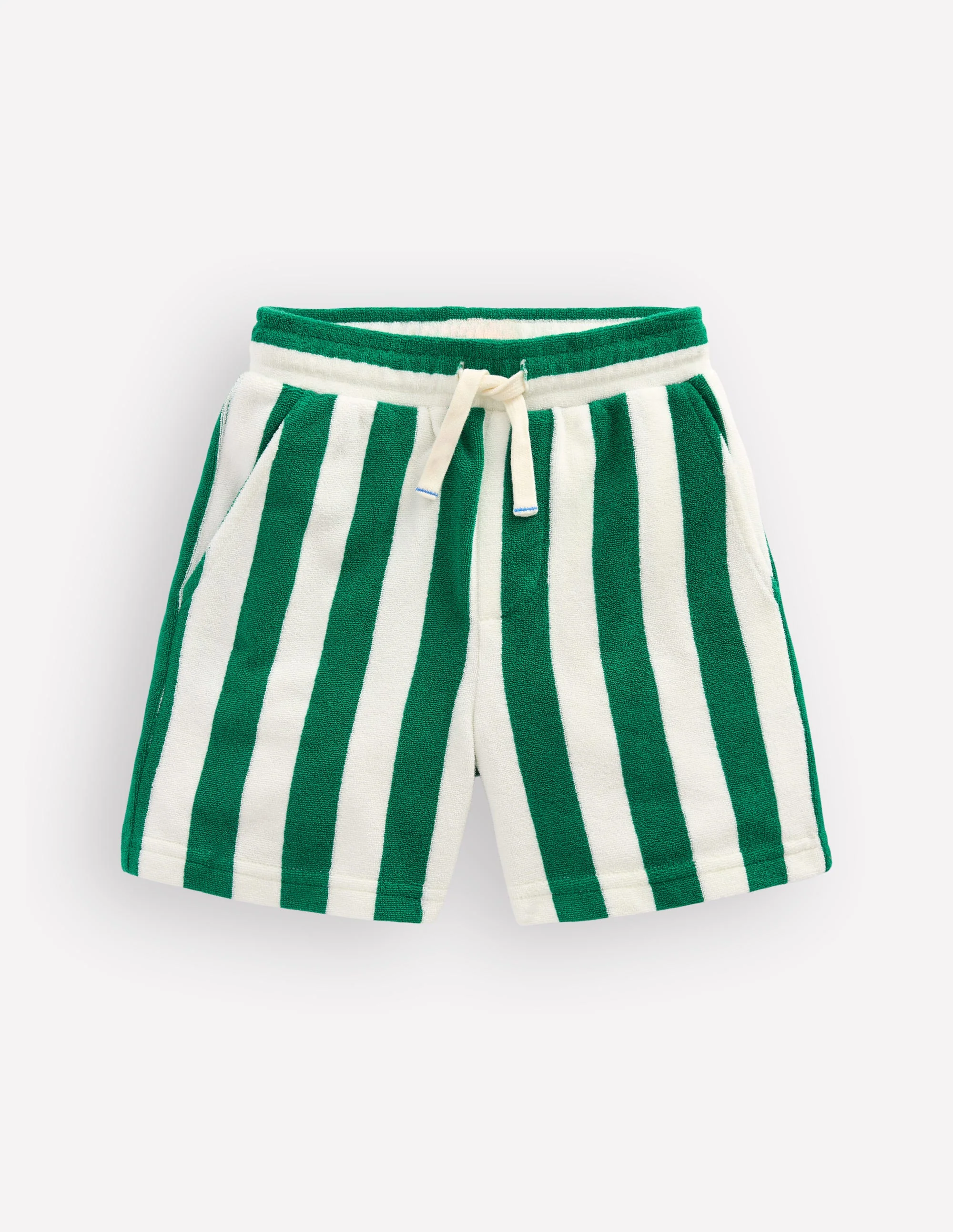 Frottee-Shorts-Grün und Naturweiß Streifen - Image 3