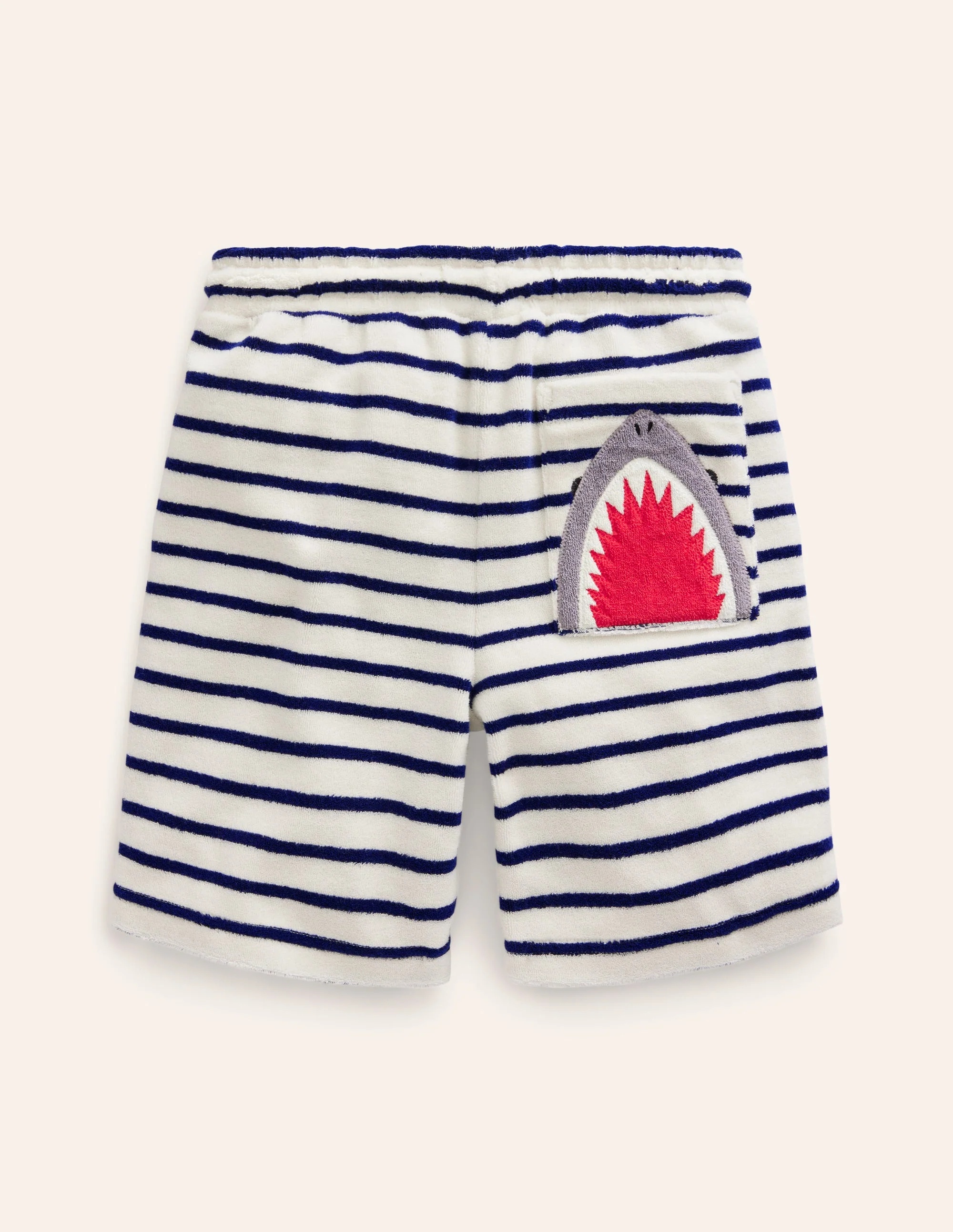 Frottee-Shorts mit Haifisch-Griechisches Blau/ Naturweiß Streifen - Image 2