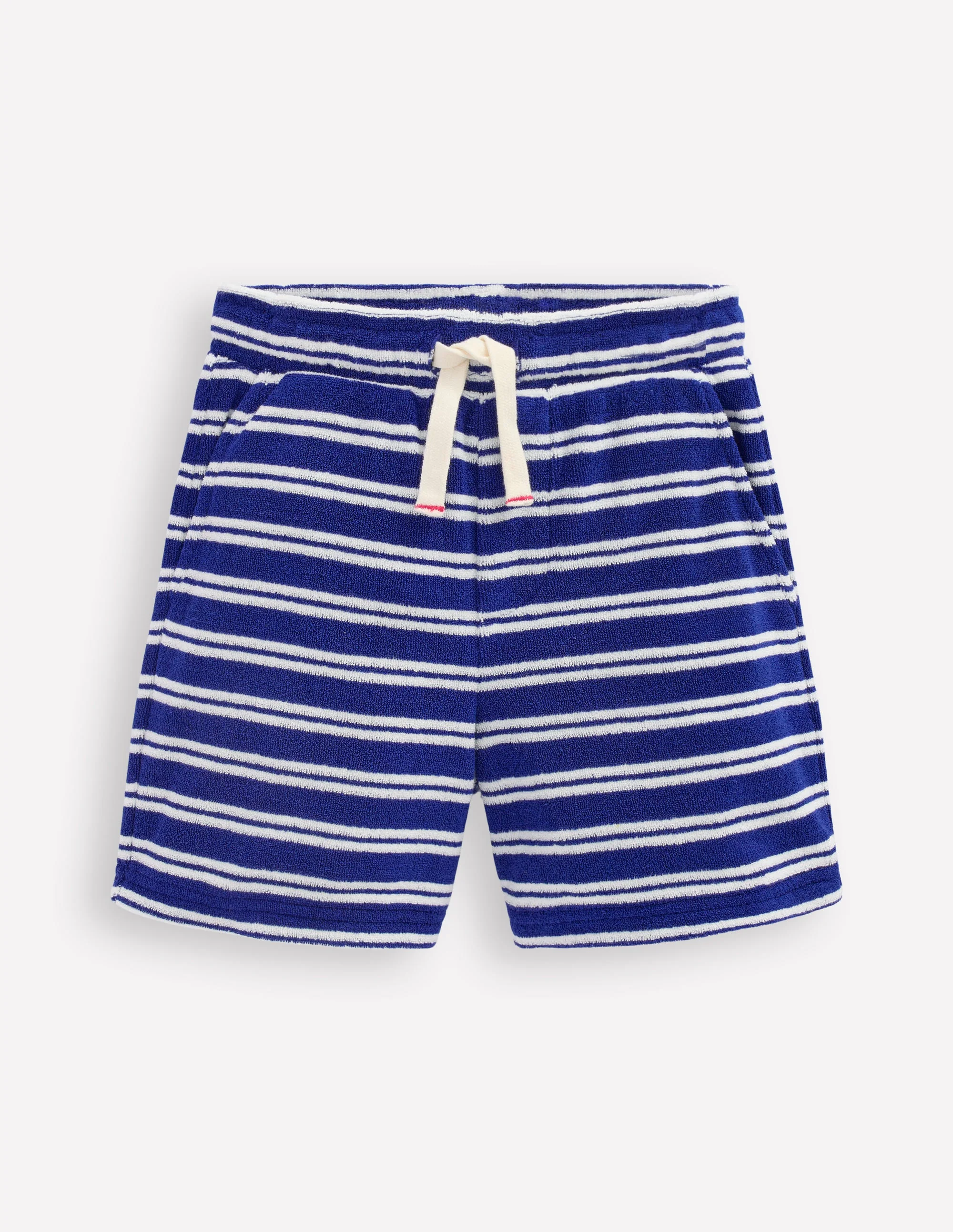 Frottee-Shorts-Saphirblau und Naturweiß