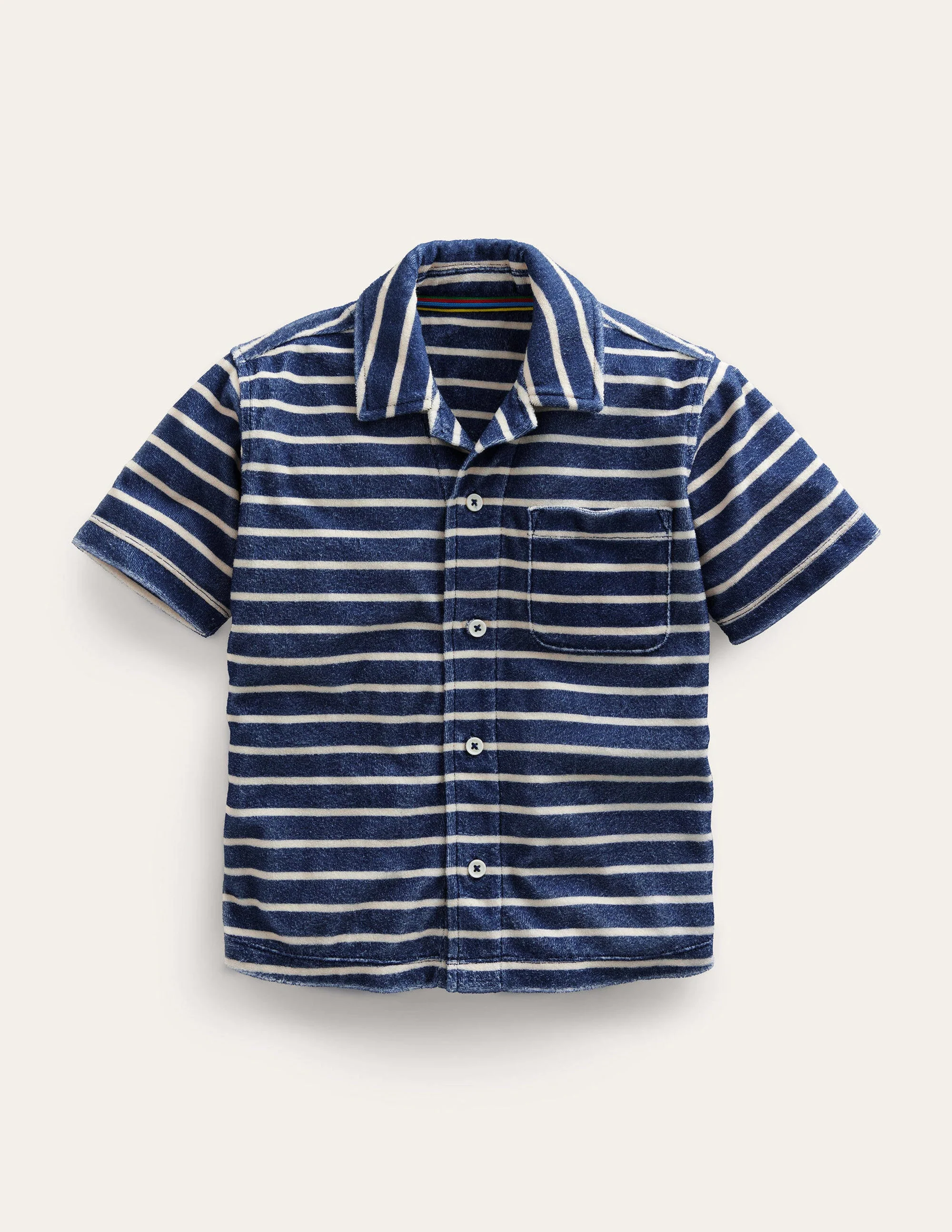 Frotteehemd-Schuluniform-Marineblau/Vanille