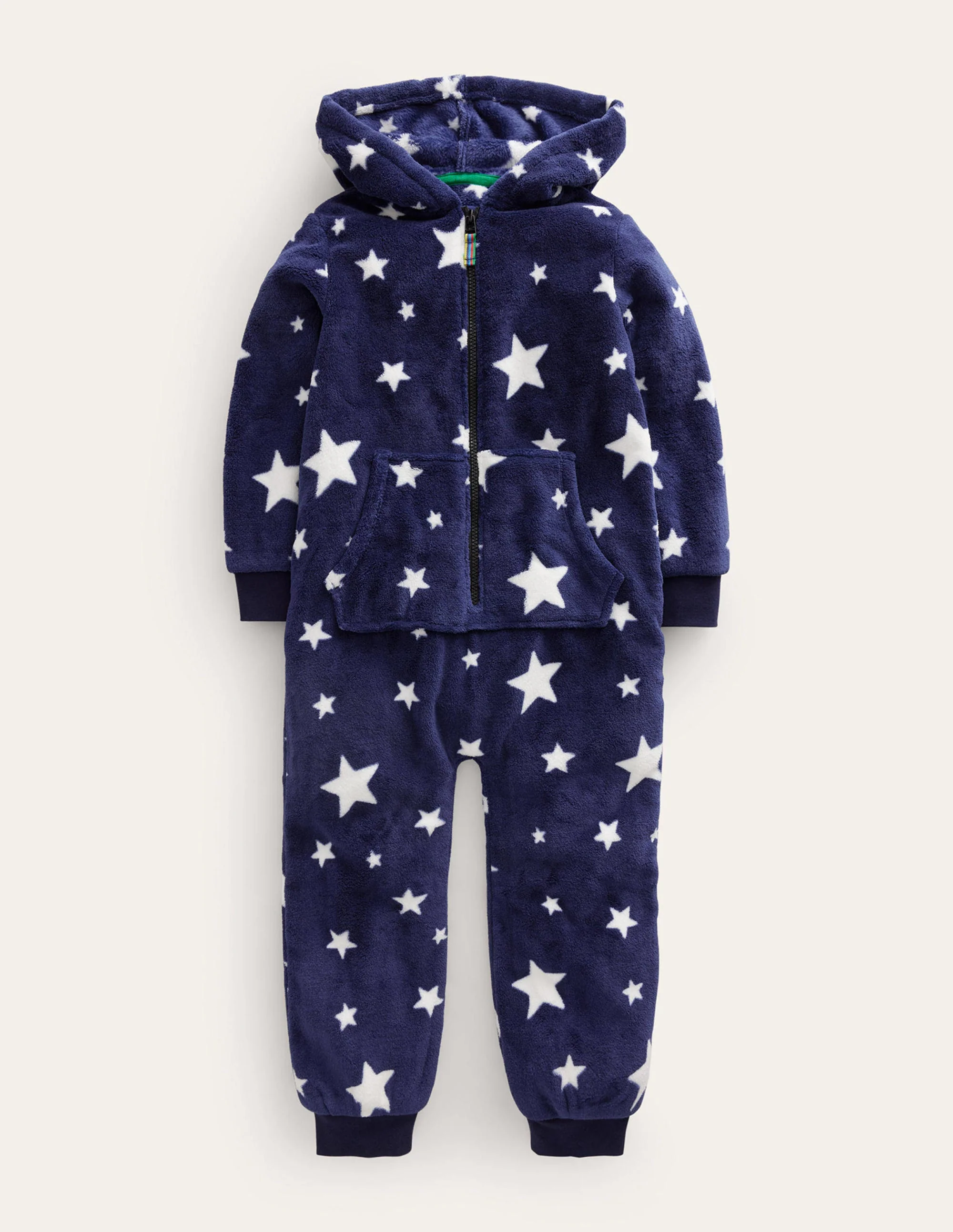 Gemütlicher Einteiler aus Fleece-Schuluniform-Marineblau Sterne