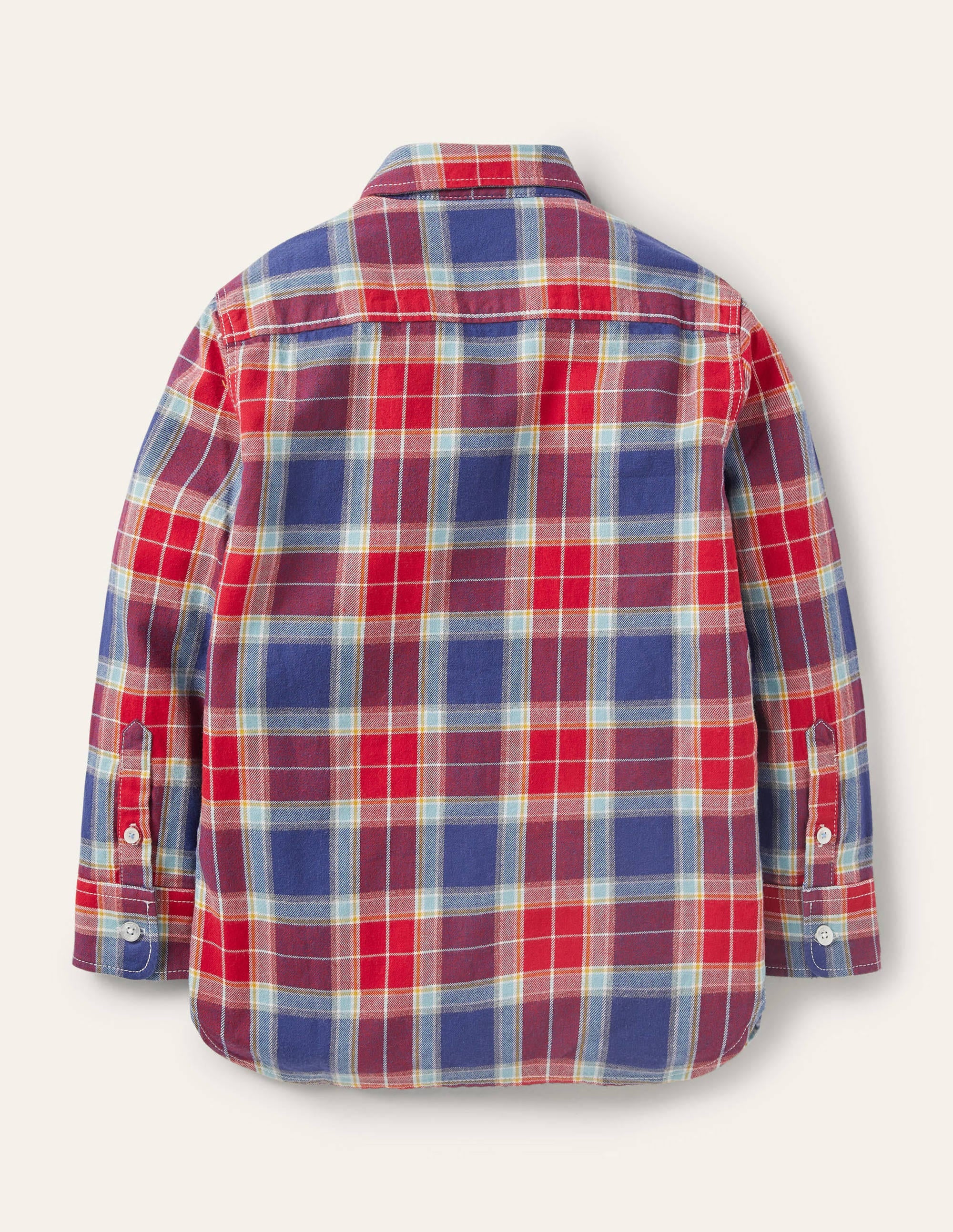 Gemütliches gebürstetes Karohemd-Rockabilly-Rot/Segelblau - Image 2