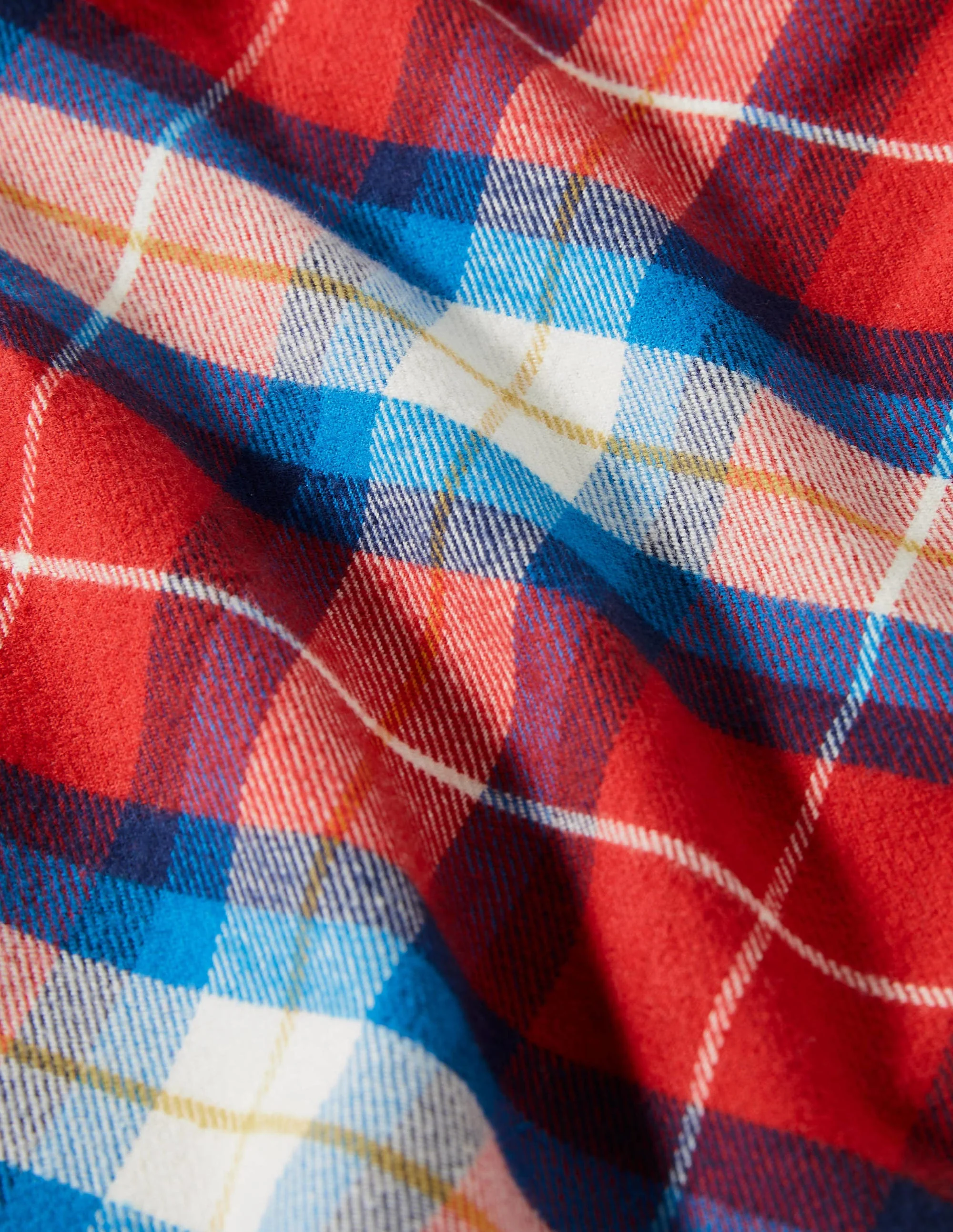 Gemütliches gebürstetes Schlafanzug-Set-Naturweiß/Rockabilly-Rot - Image 3