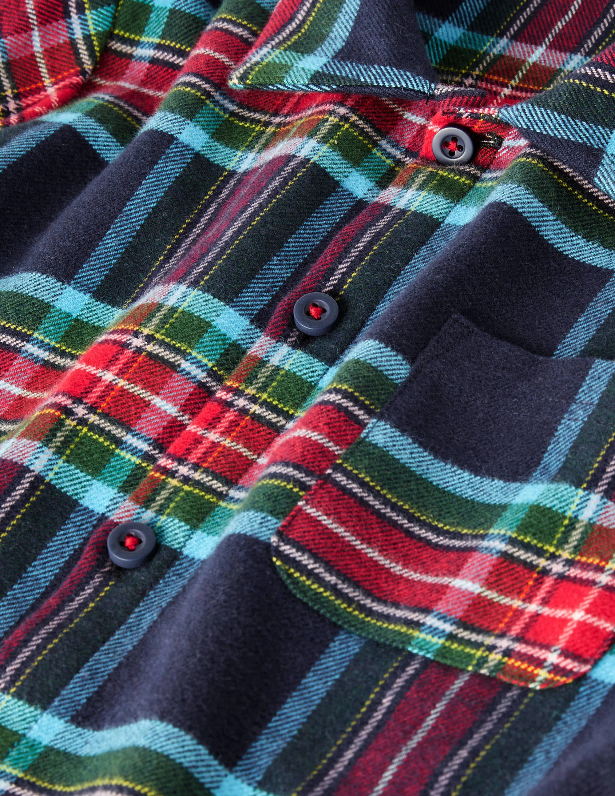 Gemütliches Webschlafanzug-Set-Schuluniform-Navy/Rockabilly-Rot - Image 3