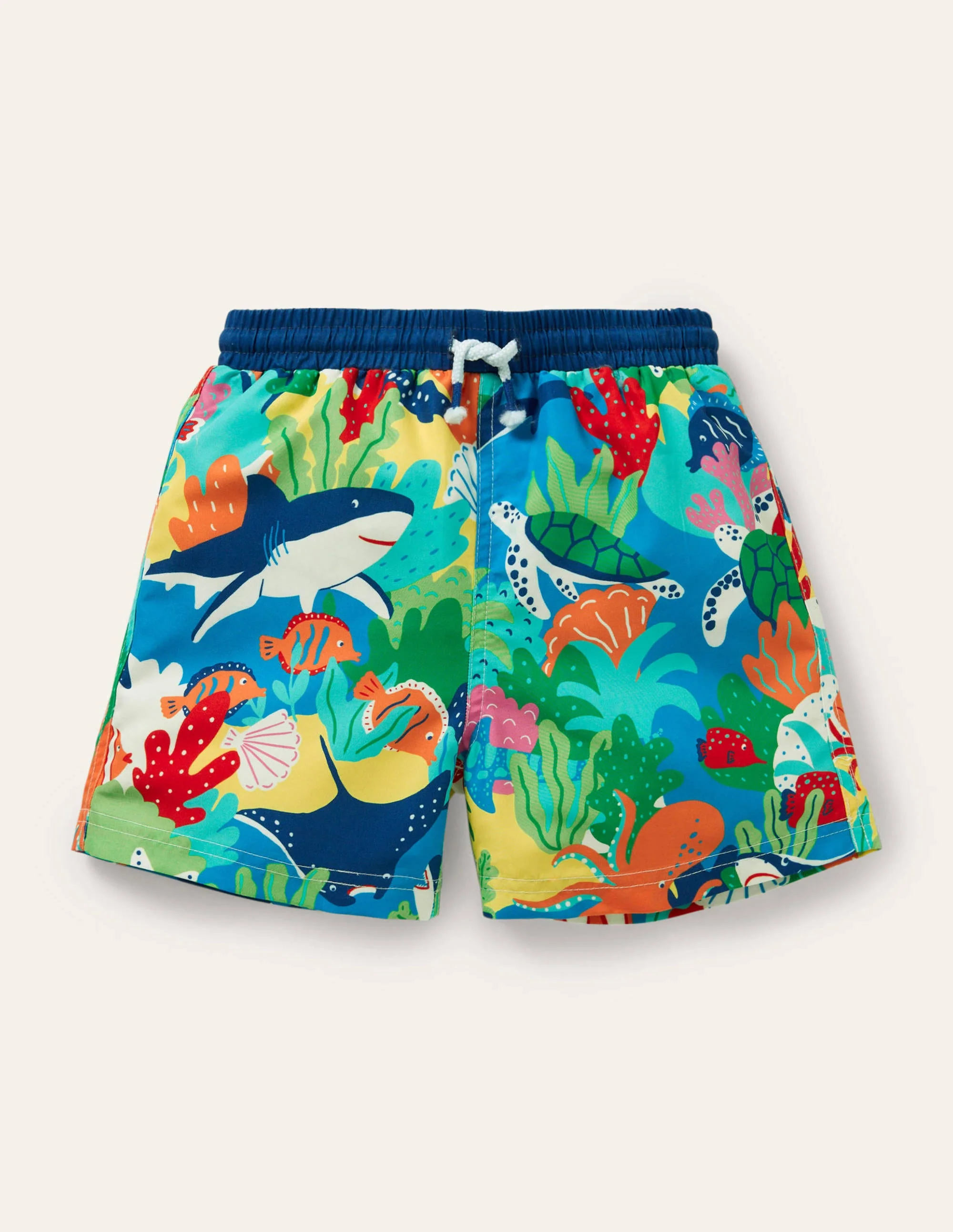 Gemusterte Badeshorts-Bunt/Regenbogenfarben, Riffszene