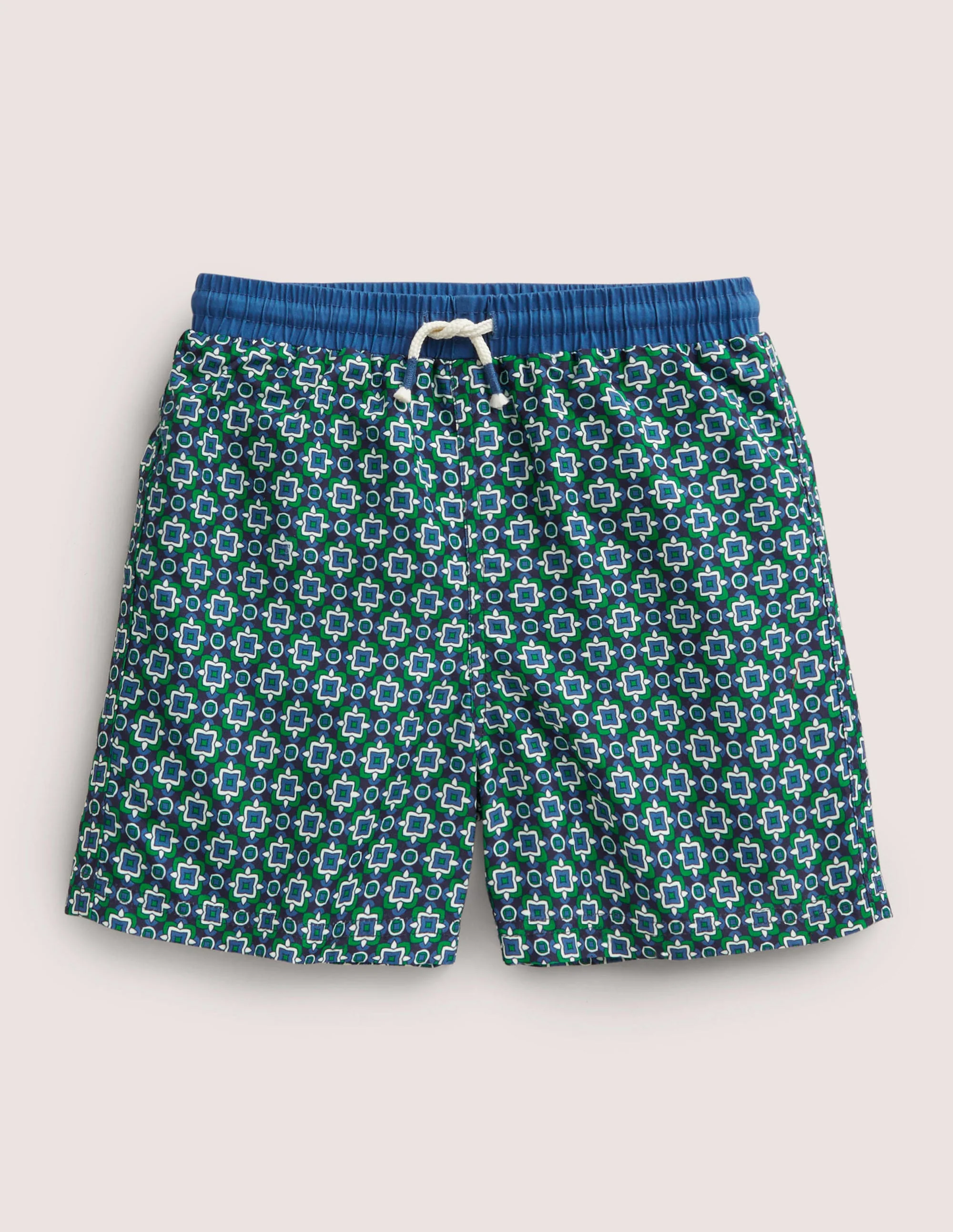 Gemusterte Badeshorts-Schottengrün, Geometrisches Muster