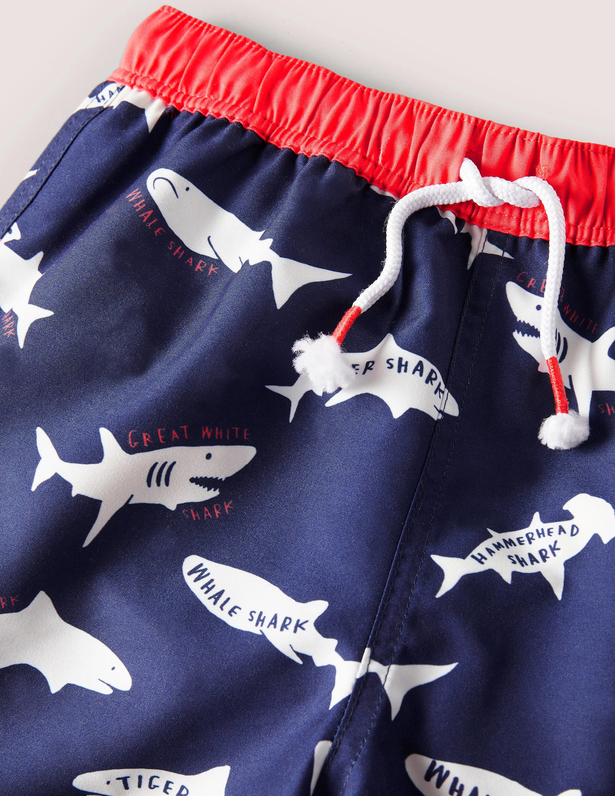 Gemusterte Badeshorts-Schuluniform-Navy, Haie - Image 3