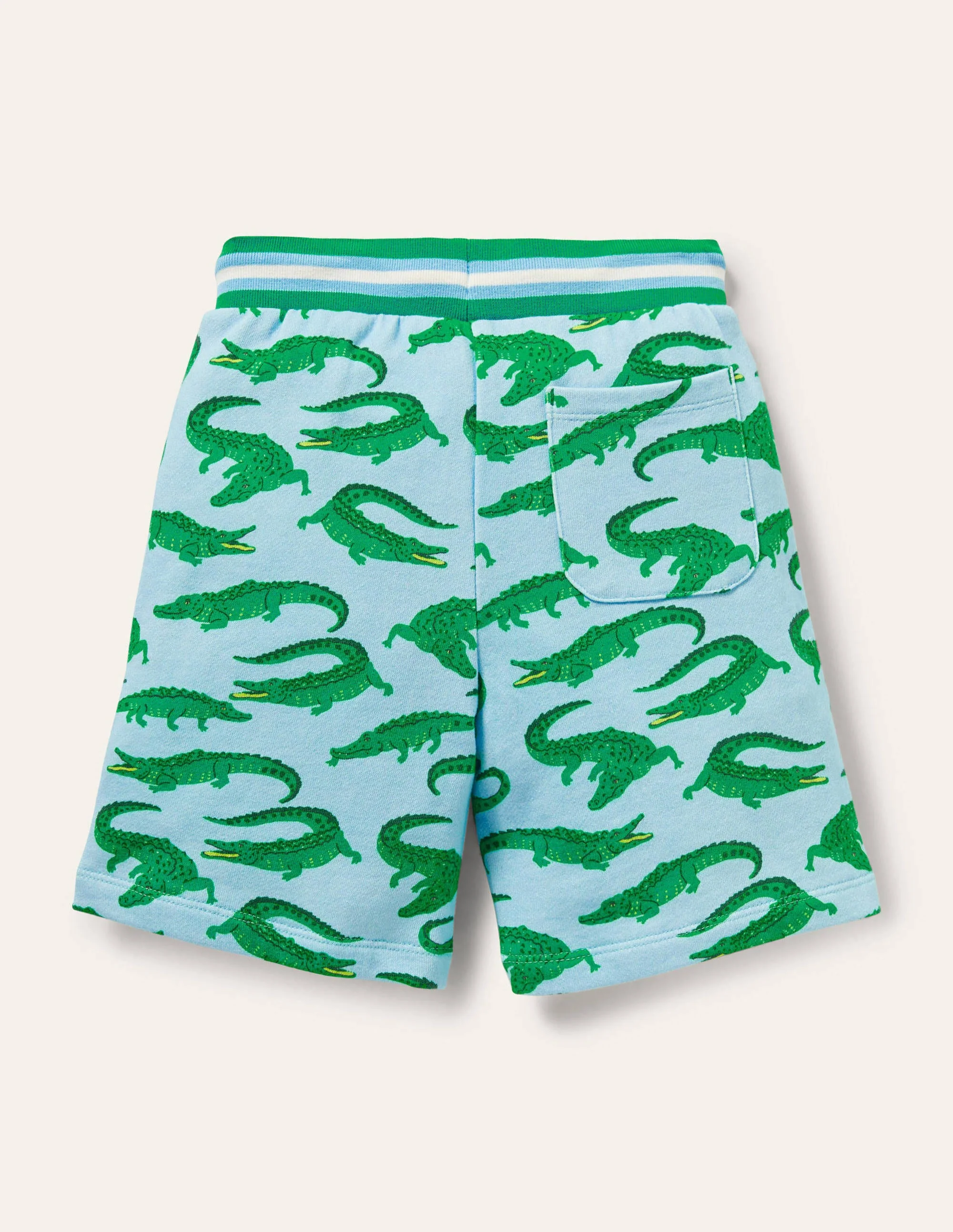 Gemusterte Sweatshorts-Neptunblau, Krokodile - Image 2