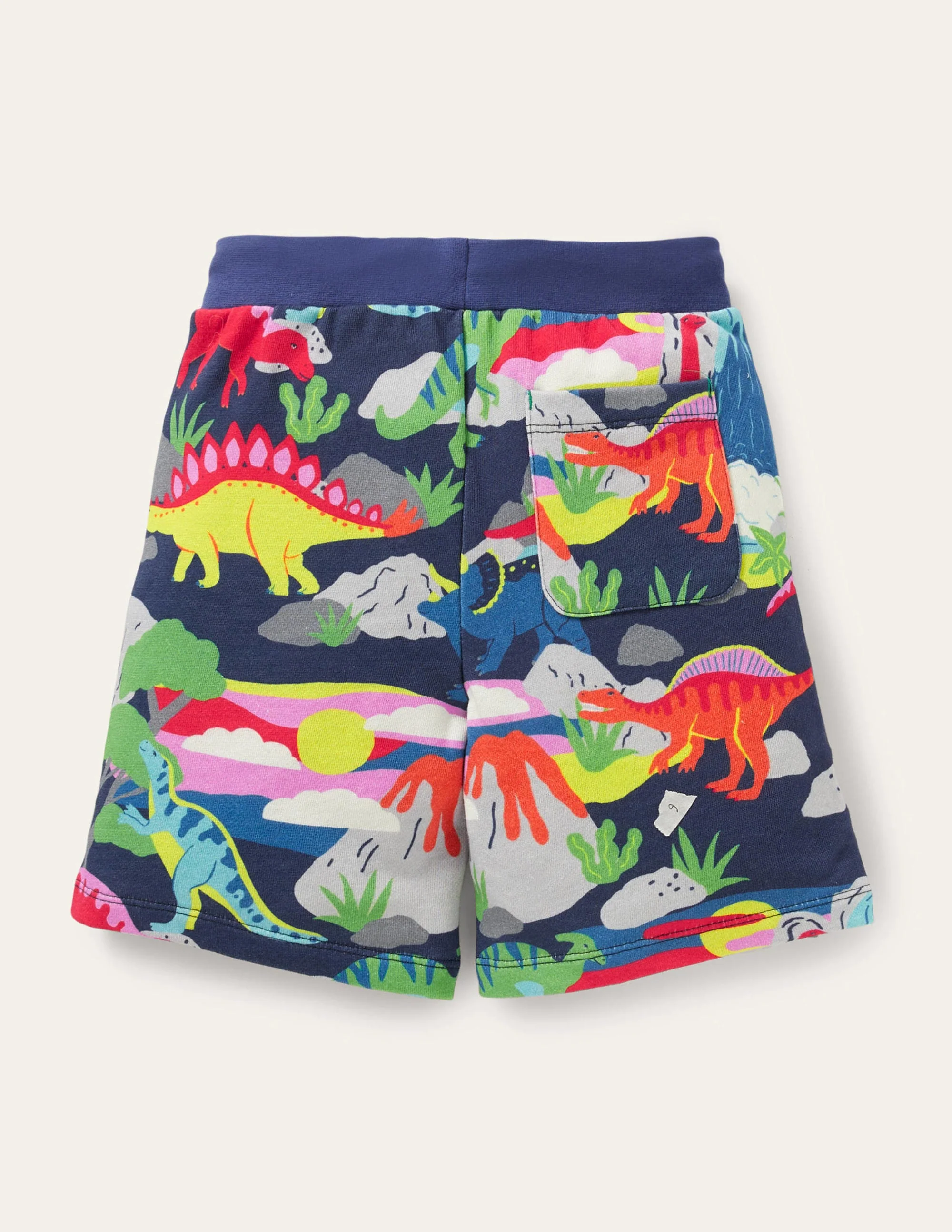 Gemusterte Sweatshorts-Segelblau, Dinosaurier/Sonnenuntergang - Image 2