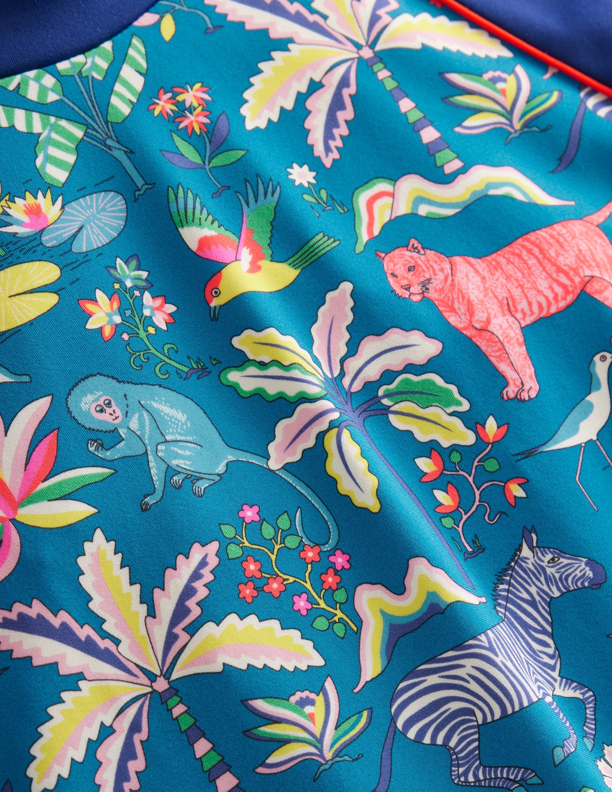 Gemustertes Badeshirt-Inselblau Tropical Garden - Image 3